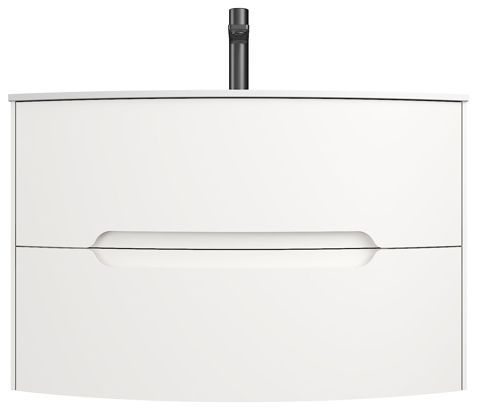 Badmöbel Riva & Waschtisch 80 cm SoftClose montiert weiß matt