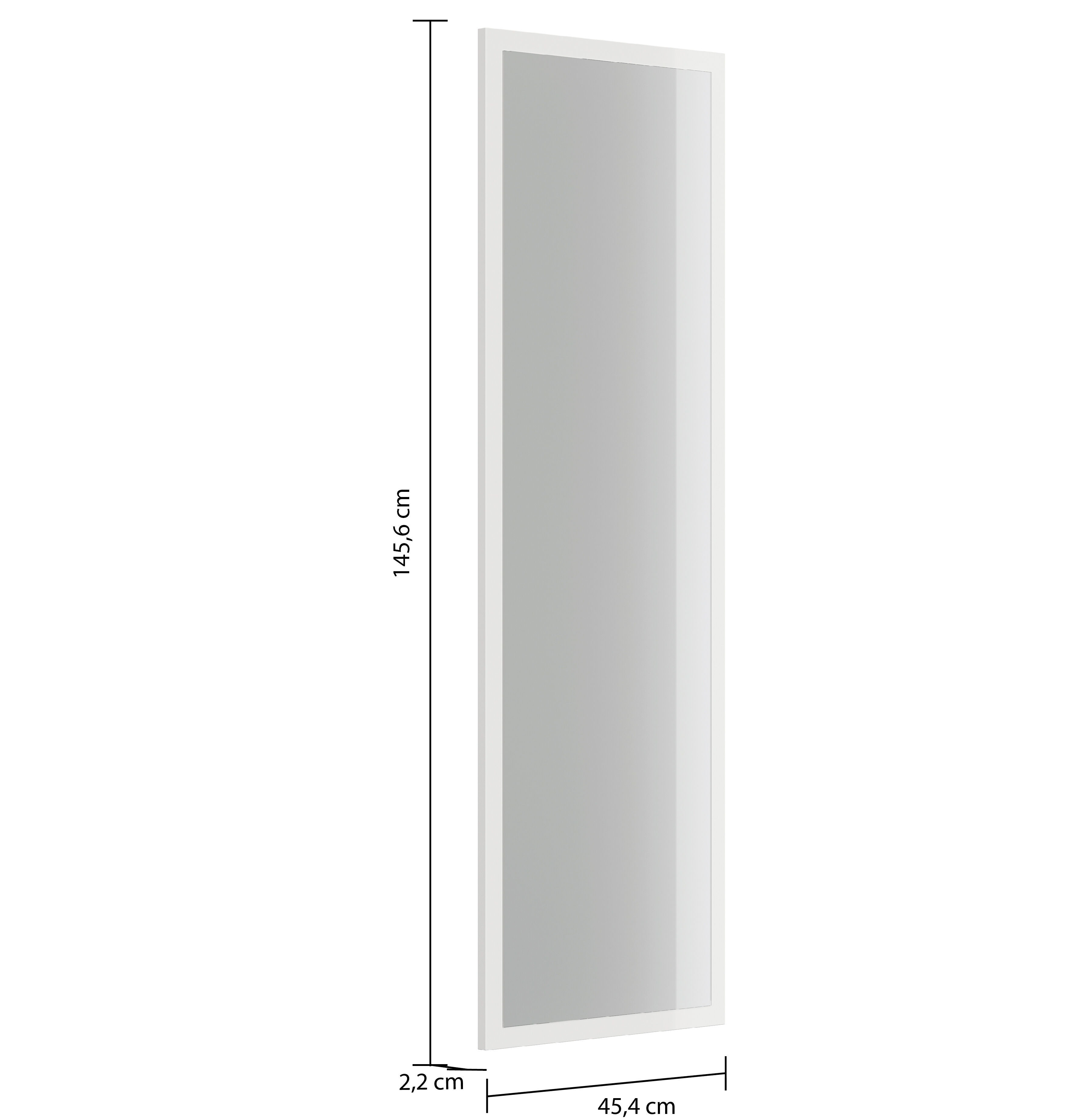 Flurspiegel Mirall 45x145 cm Weiß hochglanz