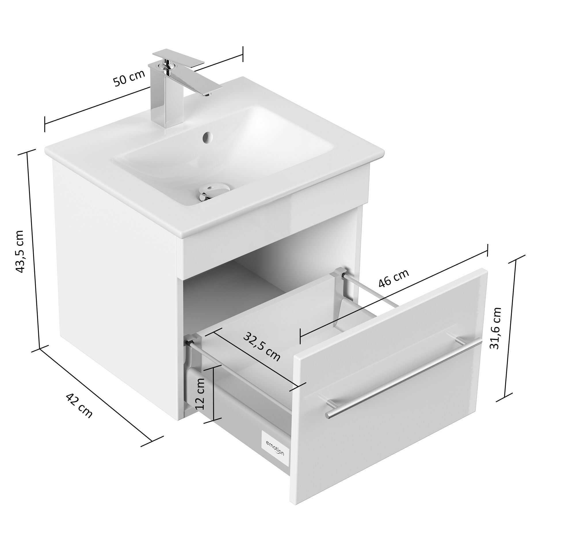 Badmöbel mit Villeroy & Boch Venticello Waschbecken 50 cm eiche hell