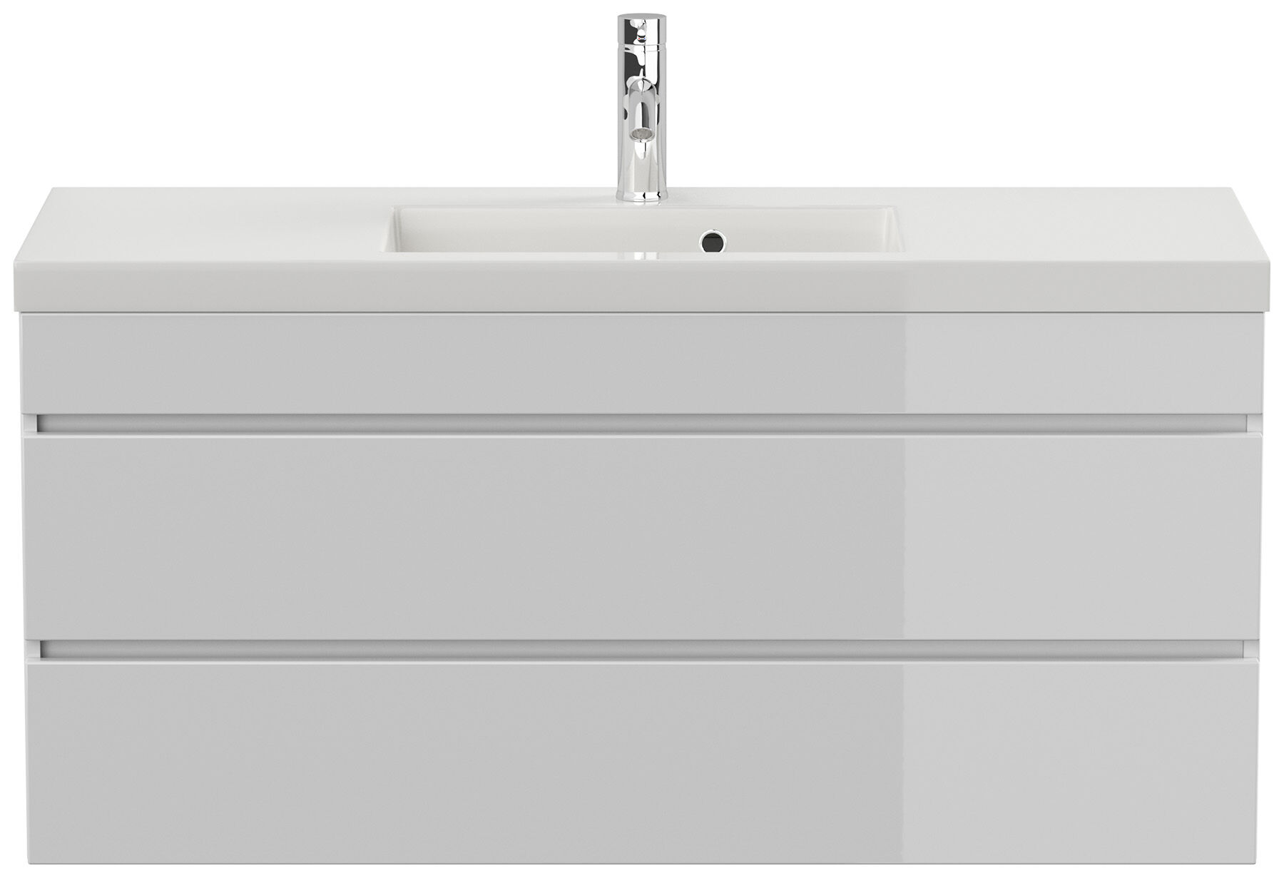 Badmöbel GENEVA 120 SoftClose weiss hochglanz mit grifflosen Schubladen