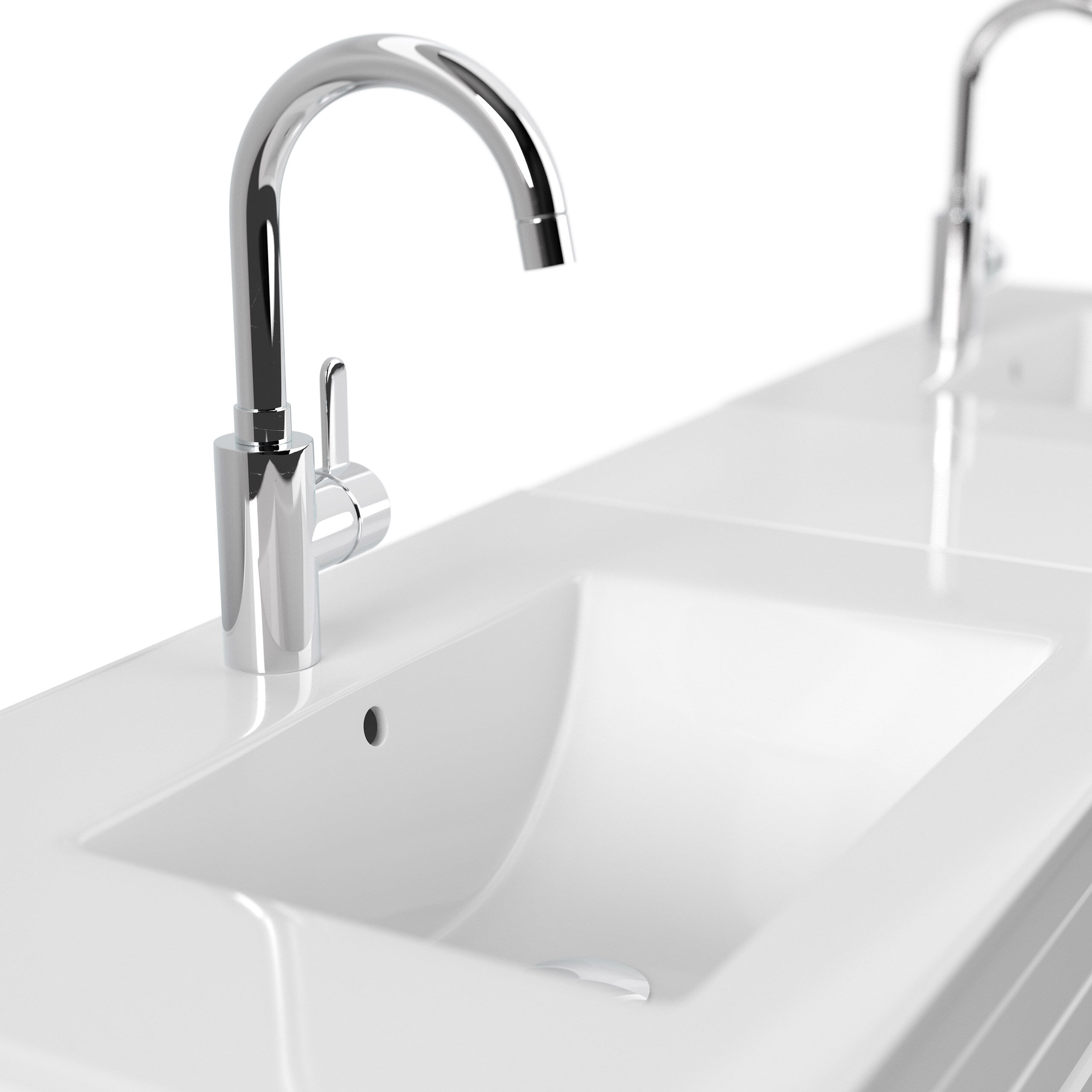 Badmöbel Milano XL Cottage Doppel-Waschbecken SoftClose anthrazit