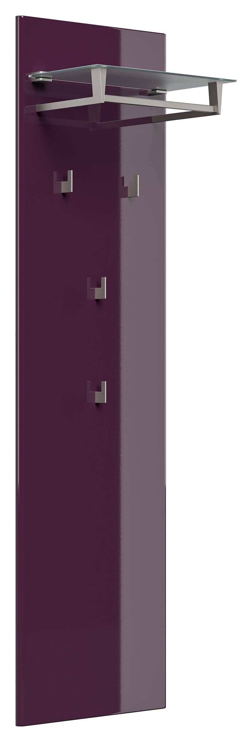 Garderobe Set 113 Brawley 2 tlg Schuhschrank 8 Klappen 32 Paar Weiss-Brombeer