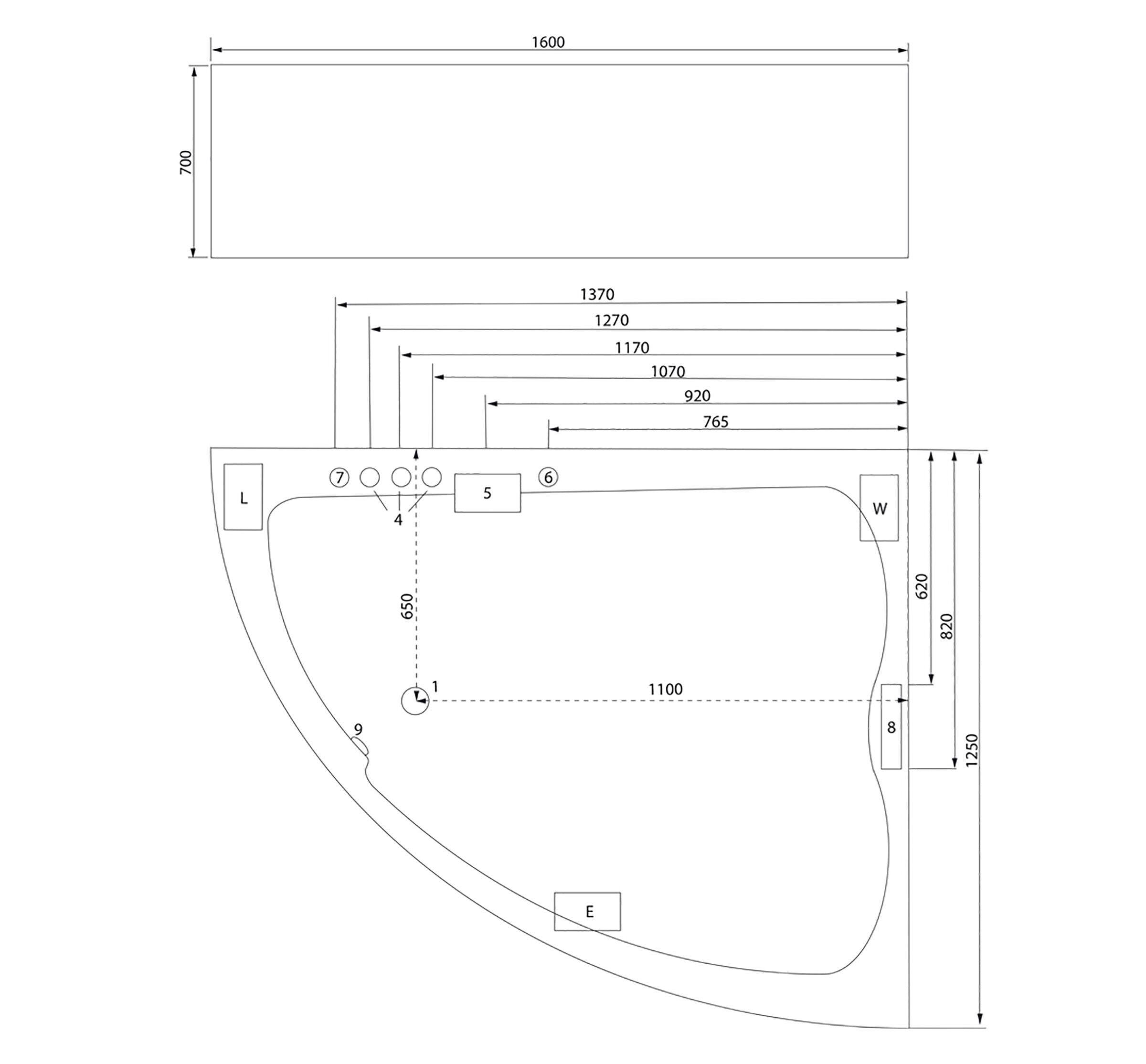 Eck Whirlpool Royal 160x125 rechts Made in Germany 21 Düsen Befüllung Überlauf