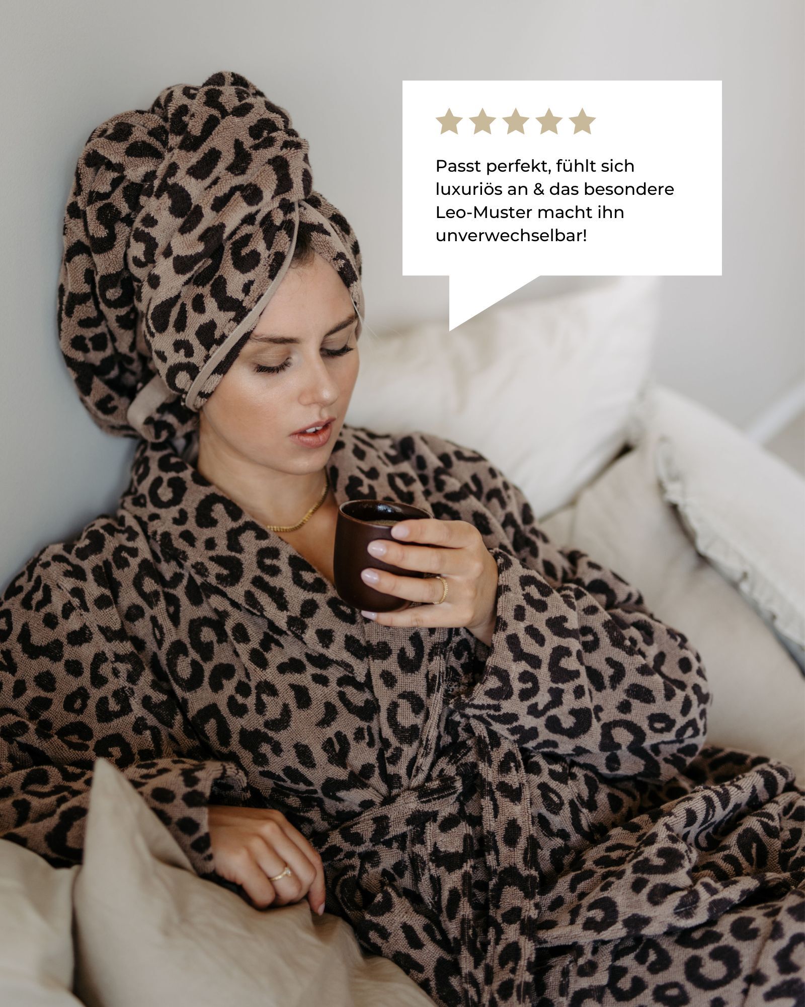 Bademantel LEO L/XL 100% Baumwolle Leopard