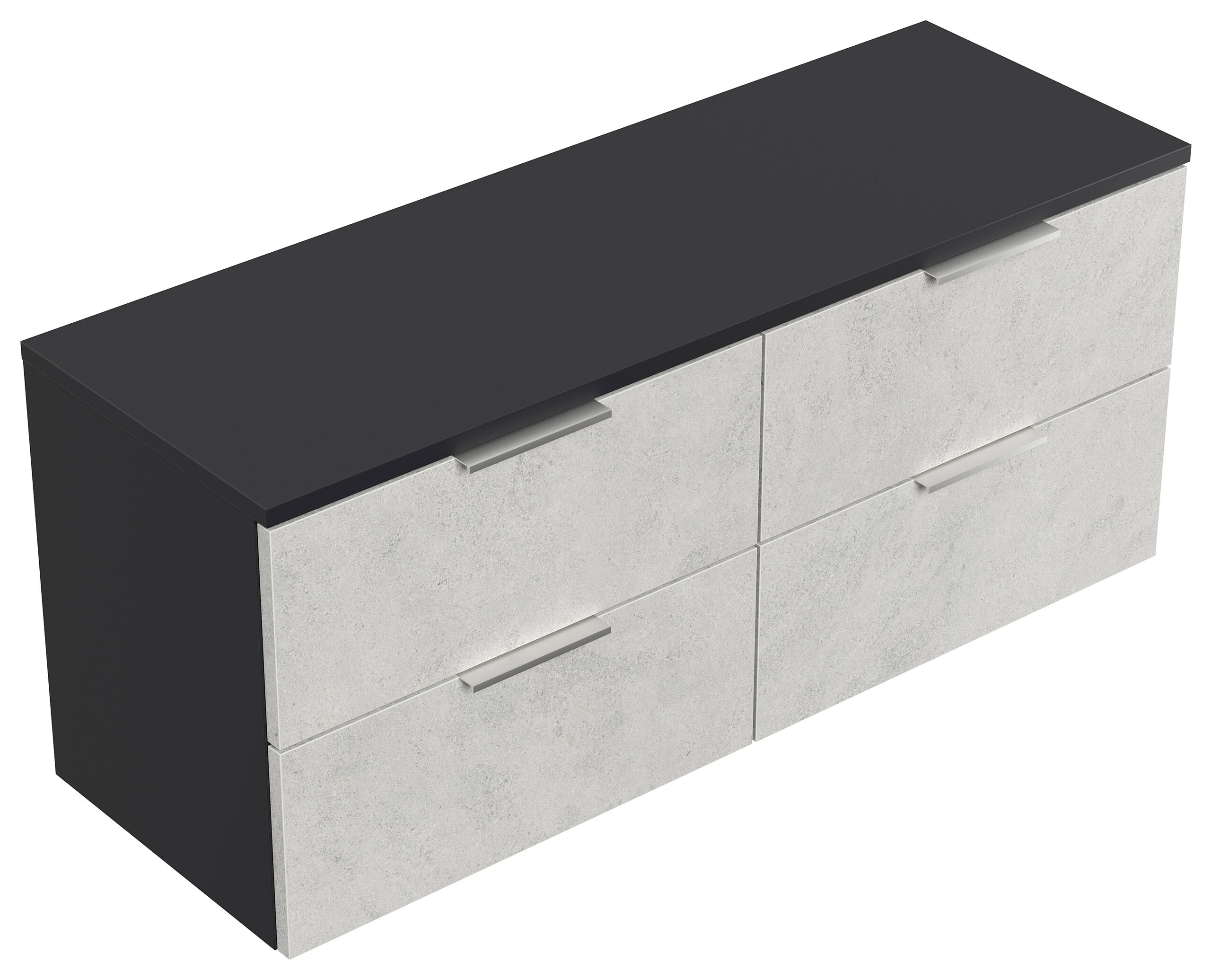 Design Hängekonsole Sideboard Urban Slimline 4 Softeinzüge lackiert Creme-Grafit