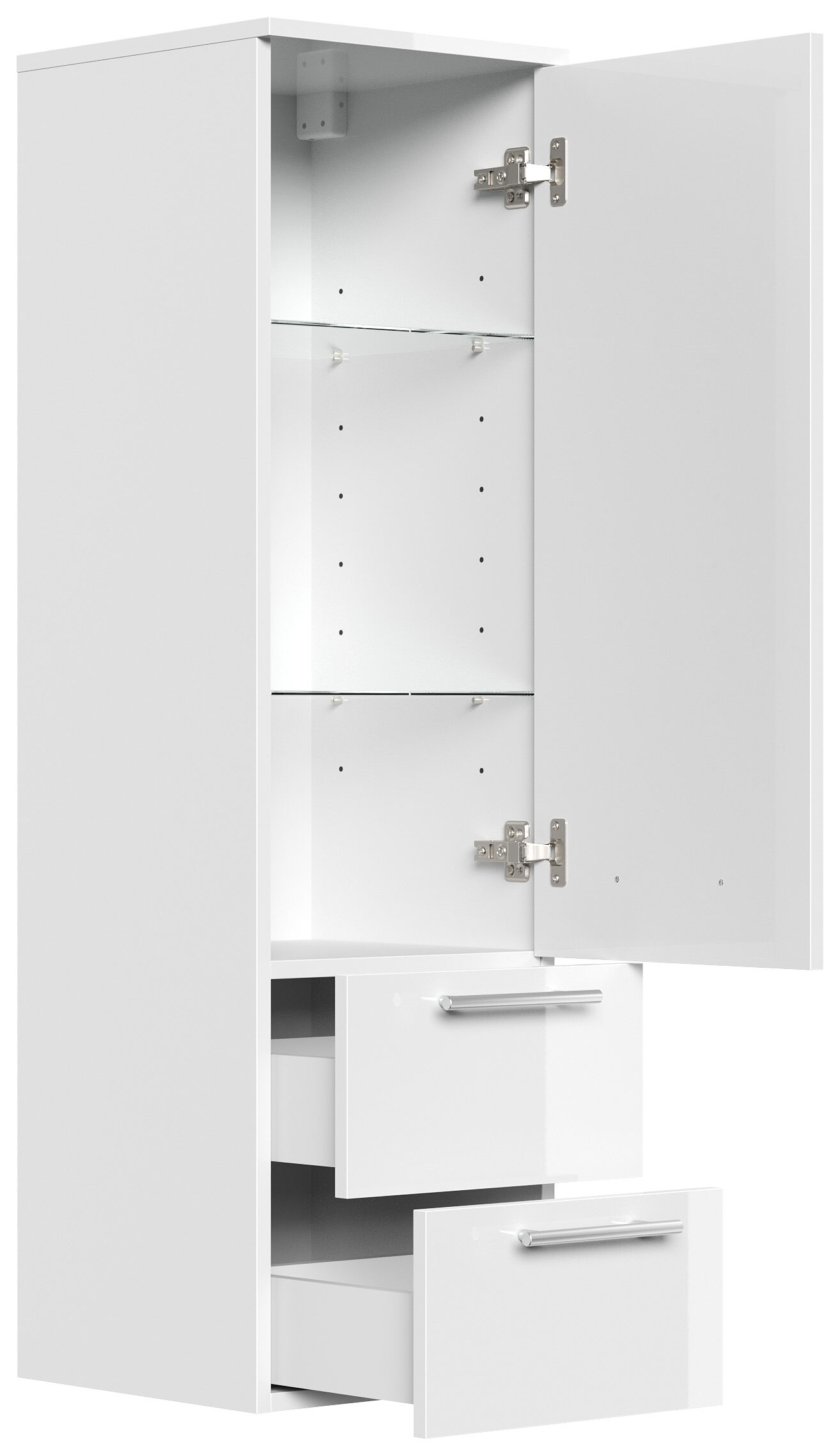 Badmöbel Set Firenze 60 3tlg. LED Spiegel und Seitenschrank eiche gold