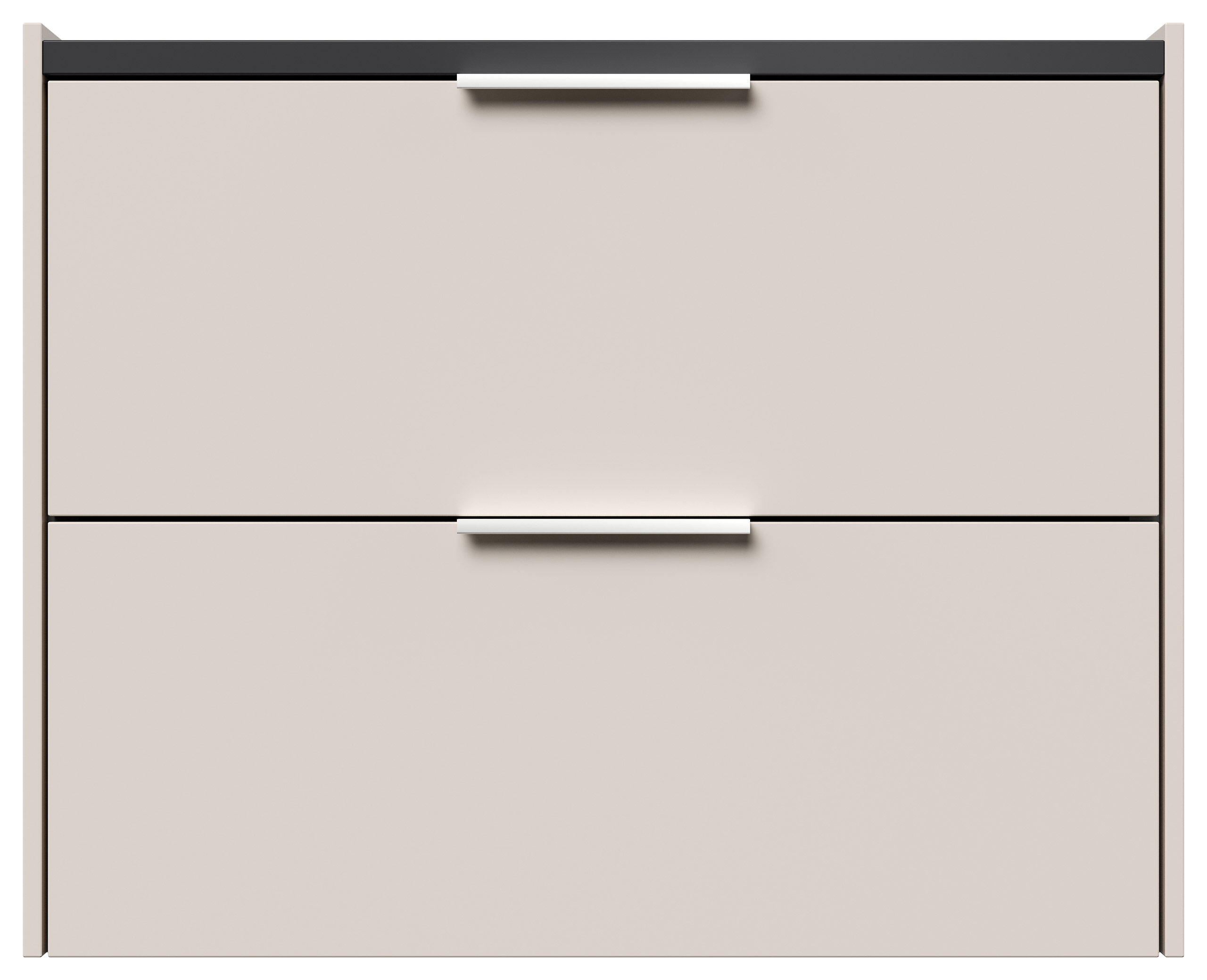 Design Nachttisch Kommode Artem 60cm, 2 Softeinzüge lackiert Weiß Hgl