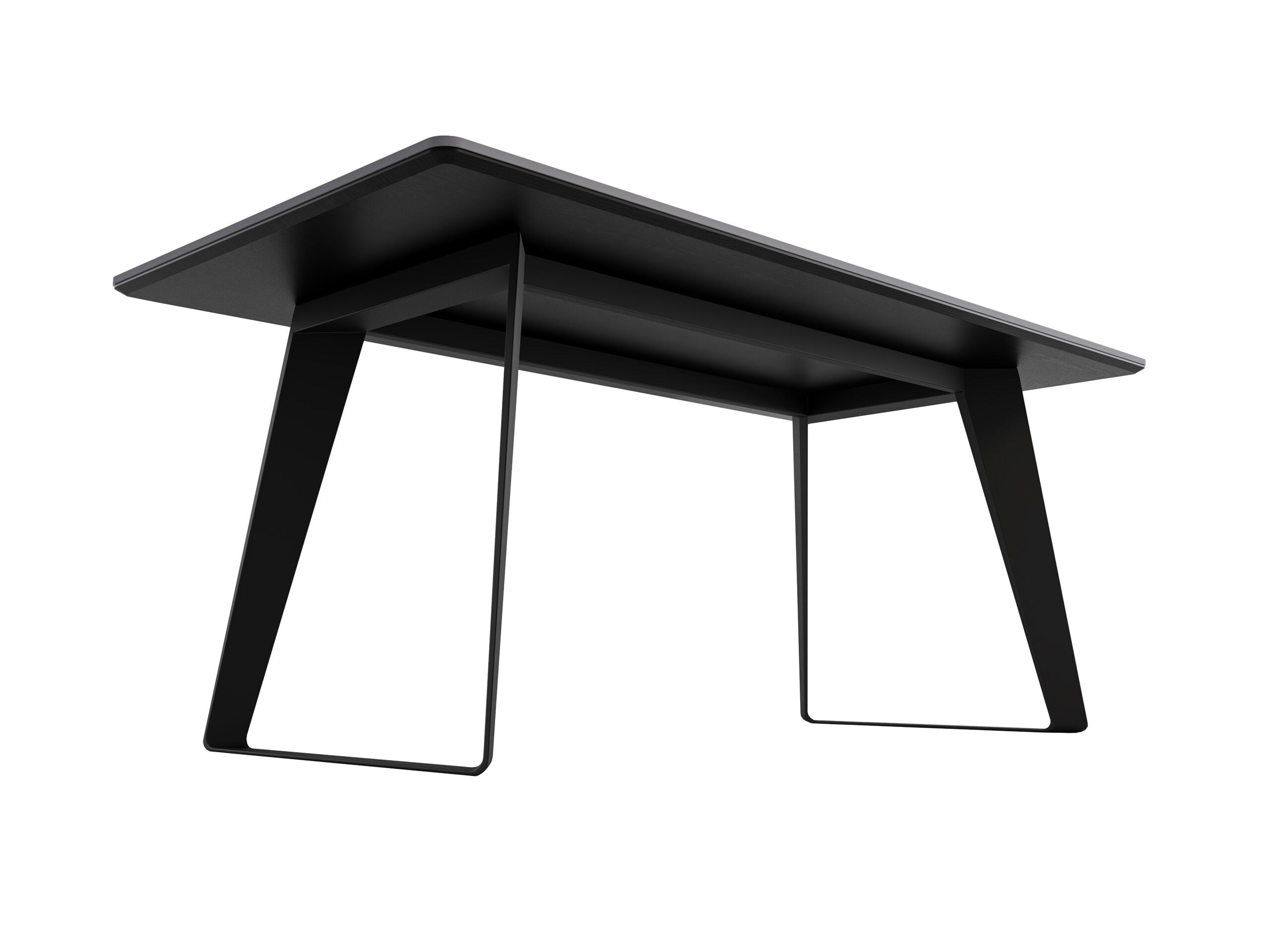 Esstisch 180x90cm graue Keramikplatte schwarze U-Form Beine