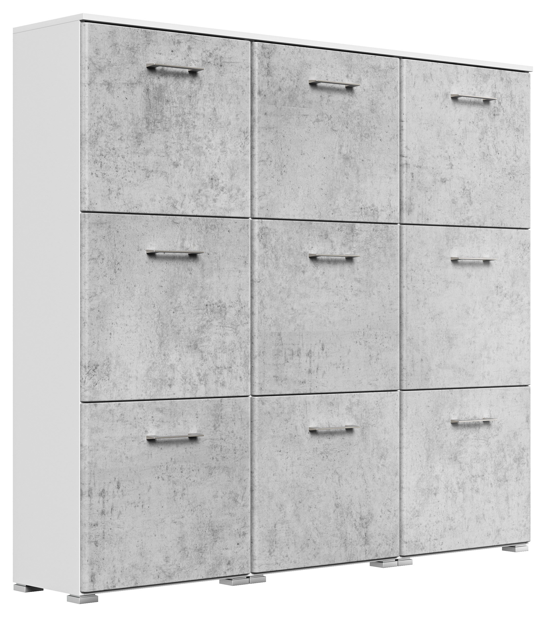 Schuhschrank XL Emotion 9 Klappen 36 Paar 157x141 cm Weiss-Weiss Hgl