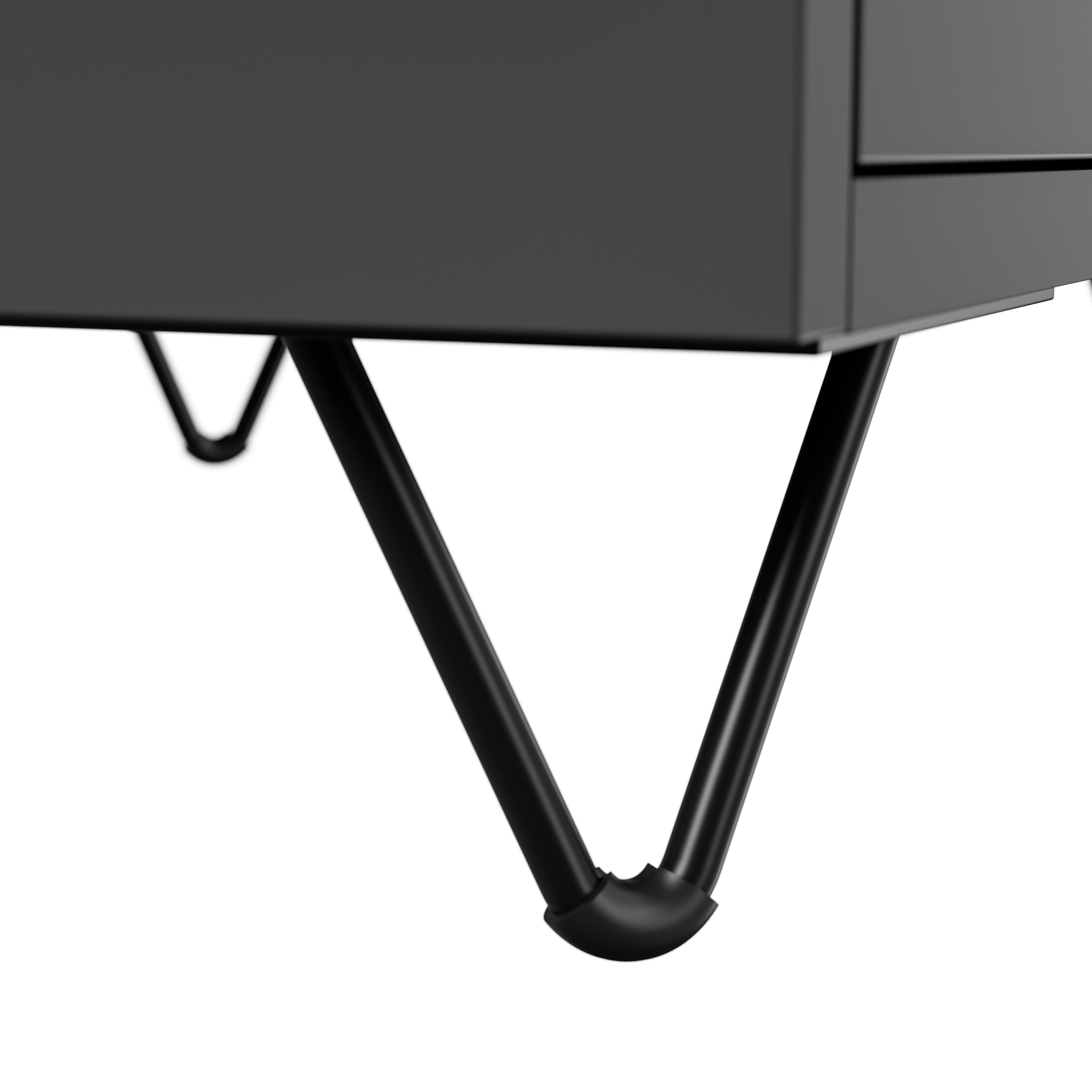 Nachttisch Yako 50cm 2 SoftClose stehend Weiß & Eiche Front