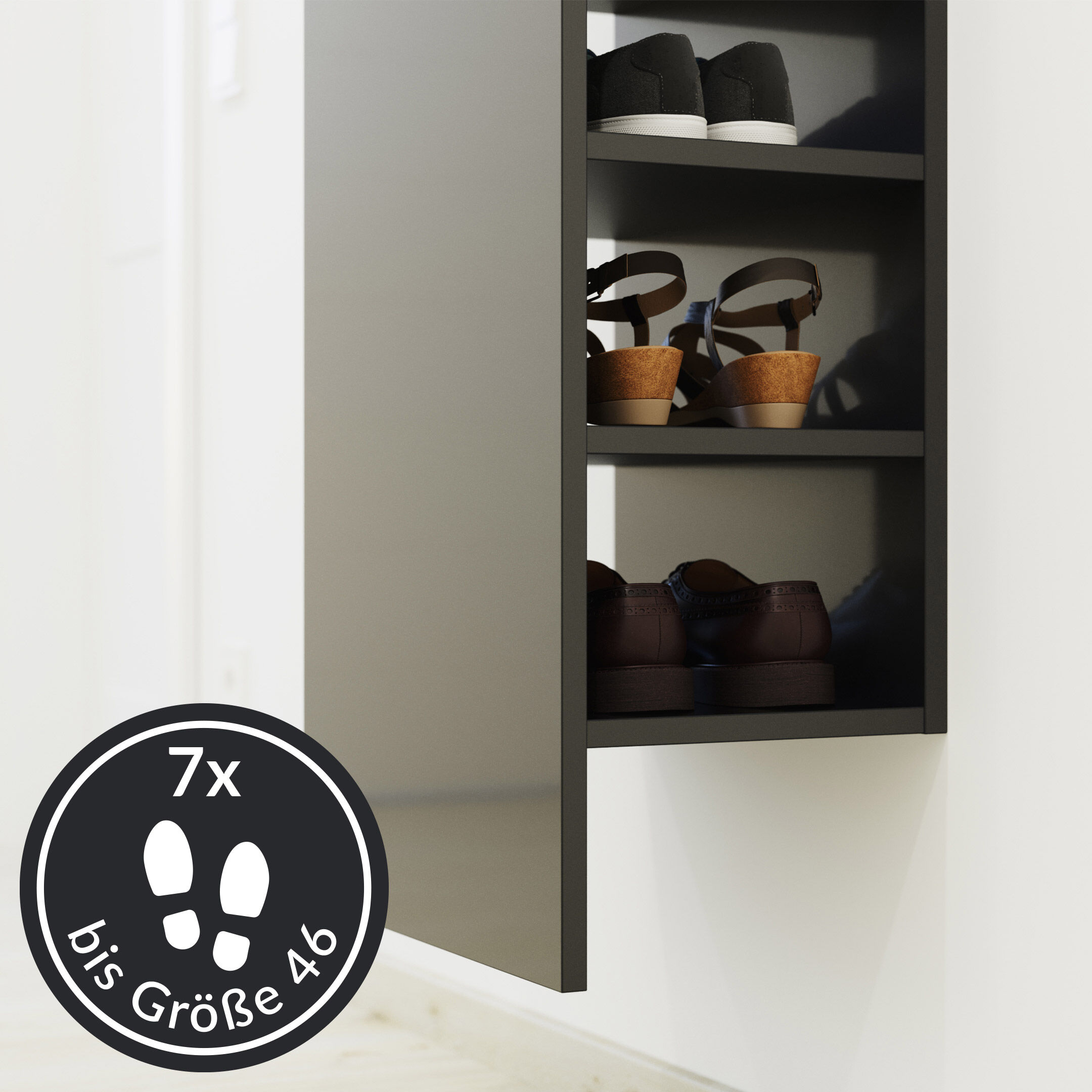 Schuhregal Vestis 7 Paar Asche

