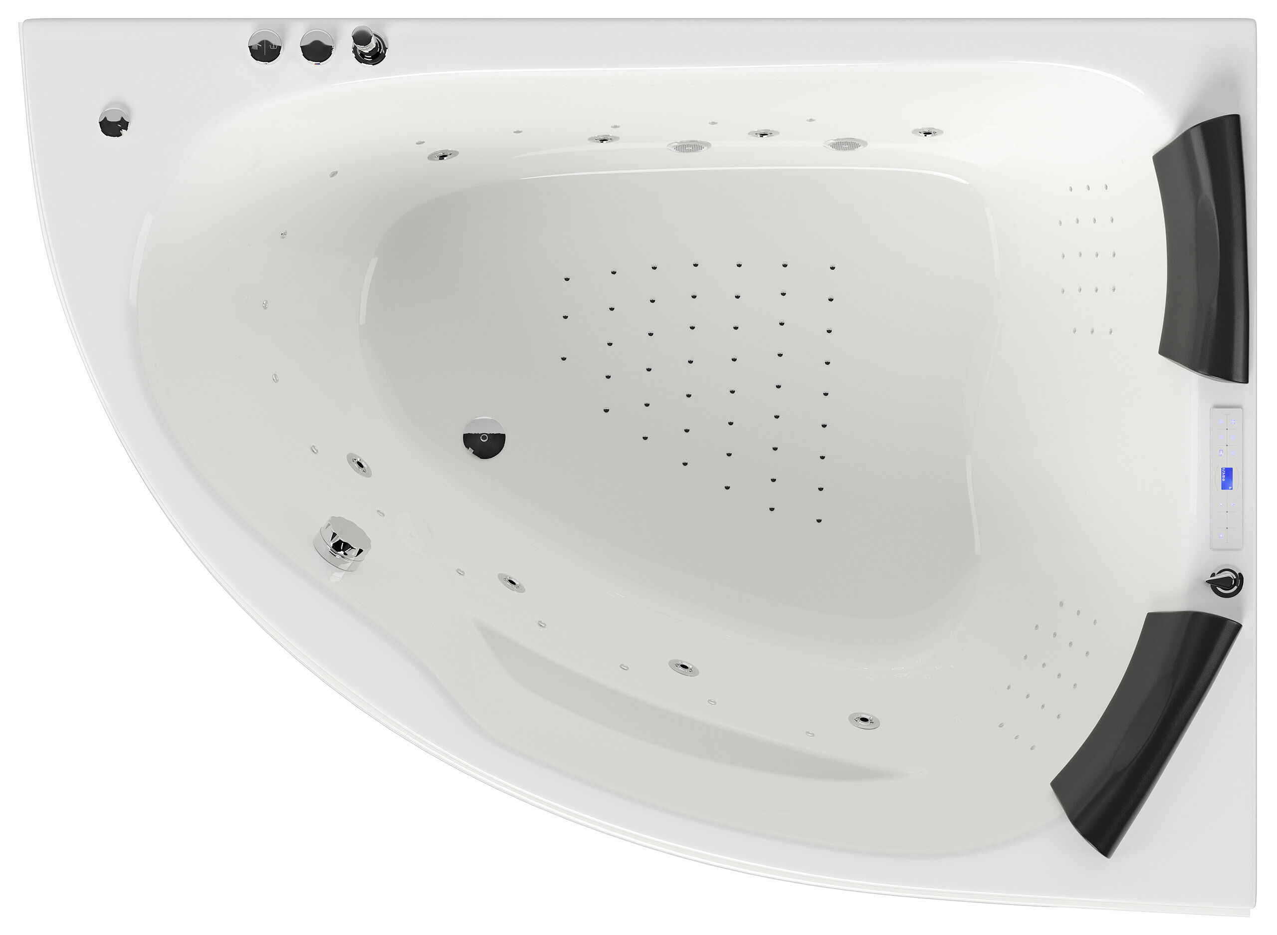 Whirlpool Royal XL Ultra 180 rechts Made in Germany 89 Düsen & LED mit Armatur