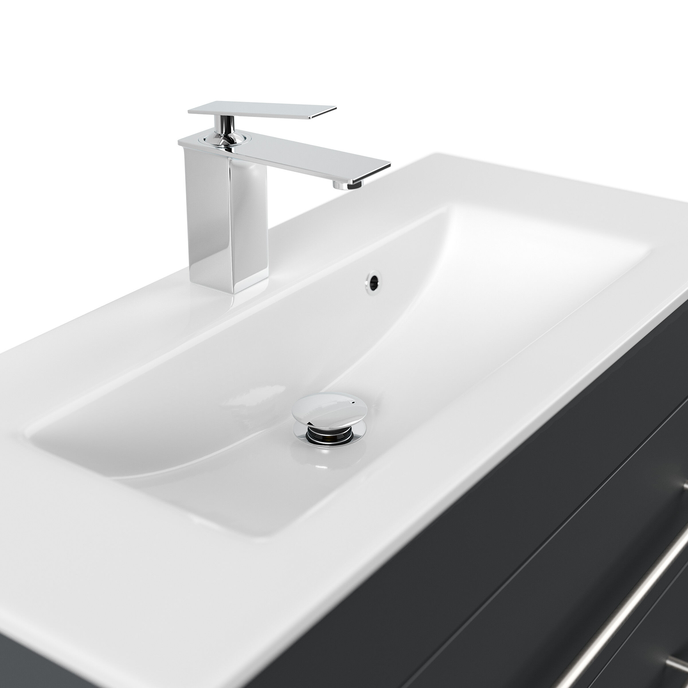 Badmöbel Mars 800 2-teilig mit LED Spiegel SlimLine eiche gold