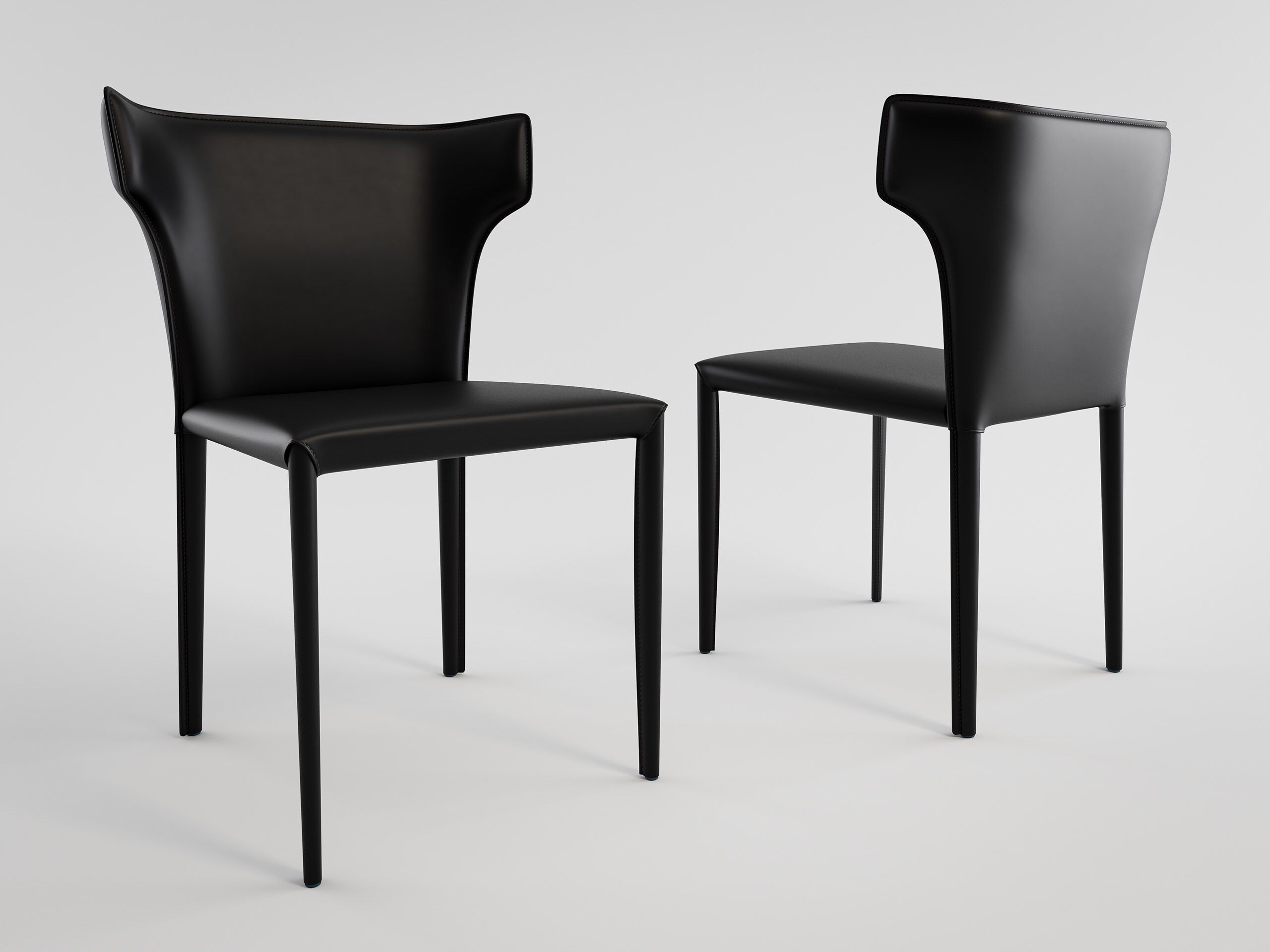2er Set Esszimmerstuhl Design Küchenstuhl Vince Kunstleder creme Metallbeine