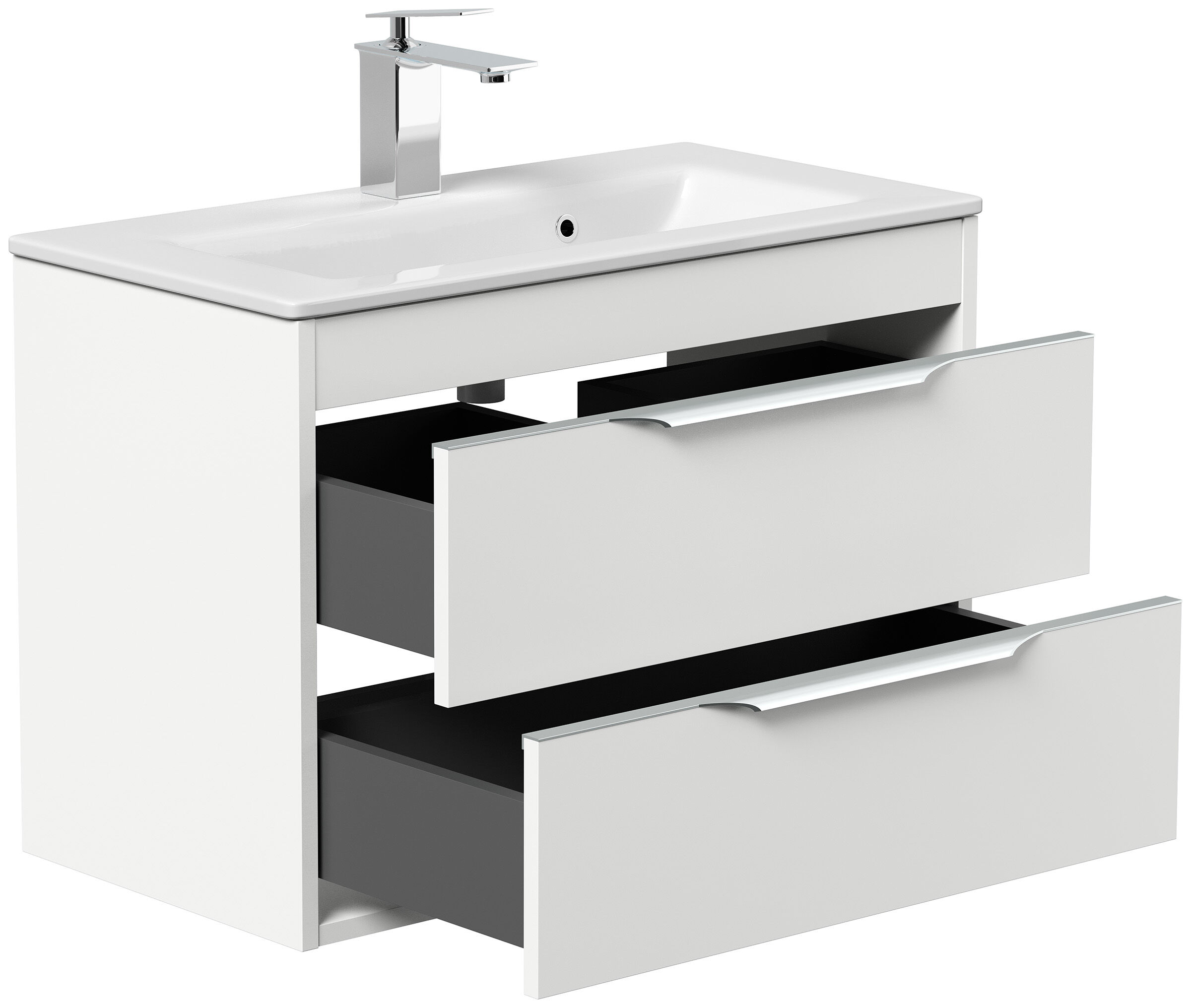Badmöbel Elements 80 Slimline SoftClose weiss matt