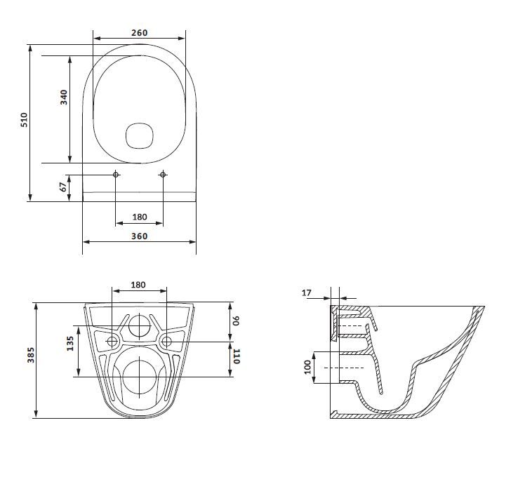 Wand-WC Komplettset REMO mit WC-Sitz-Absenkenautomatik und Tornado-Spülung