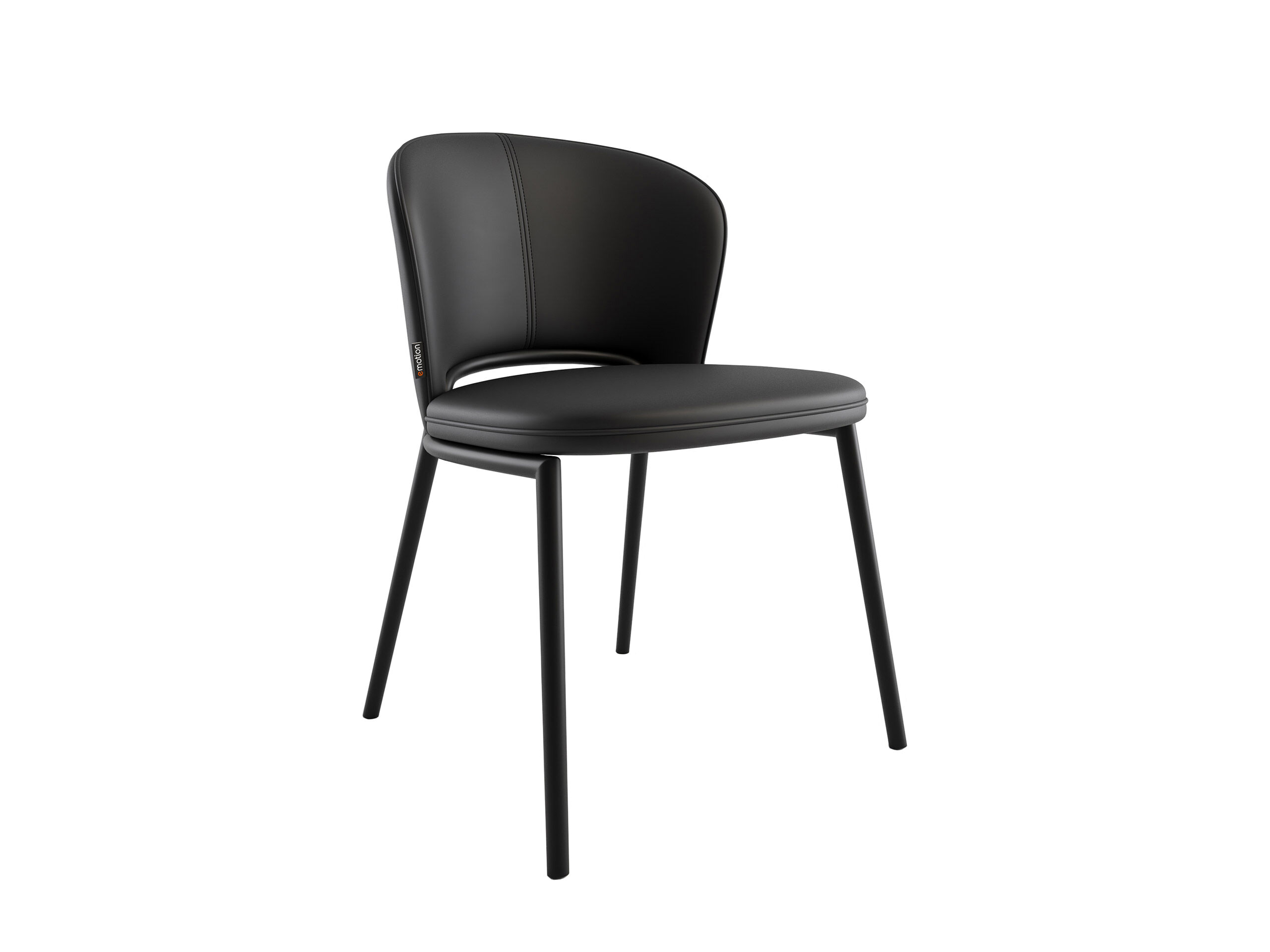 4er Set Esszimmerstuhl Design Küchenstuhl Dean Kunstleder schwarz Metallbeine
