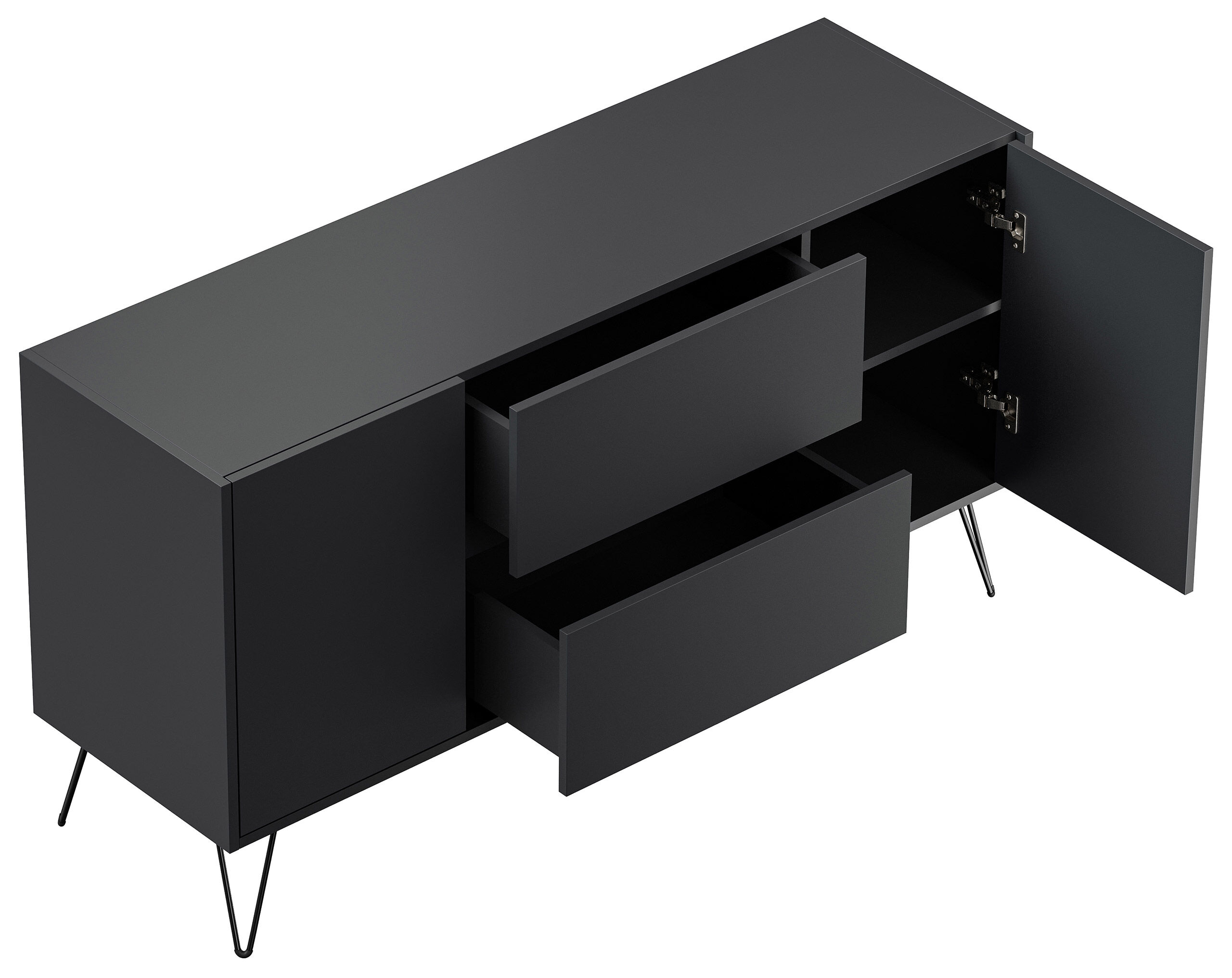 Sideboard Yako 140cm 2 SoftClose 2 Türen Grafit