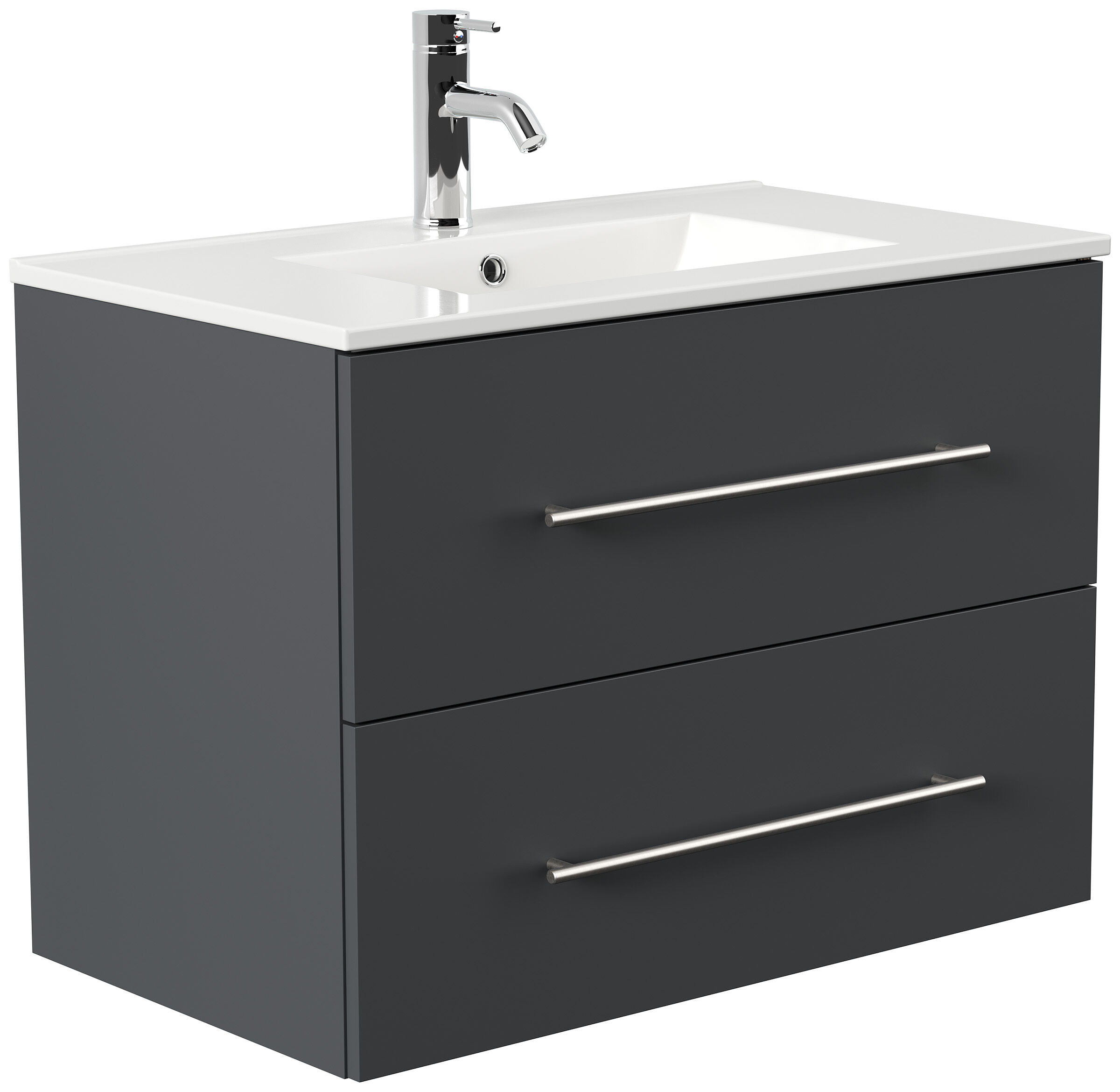 Badmöbel Set Firenze 80 2tlg. Spiegelschrank Softclose grafit