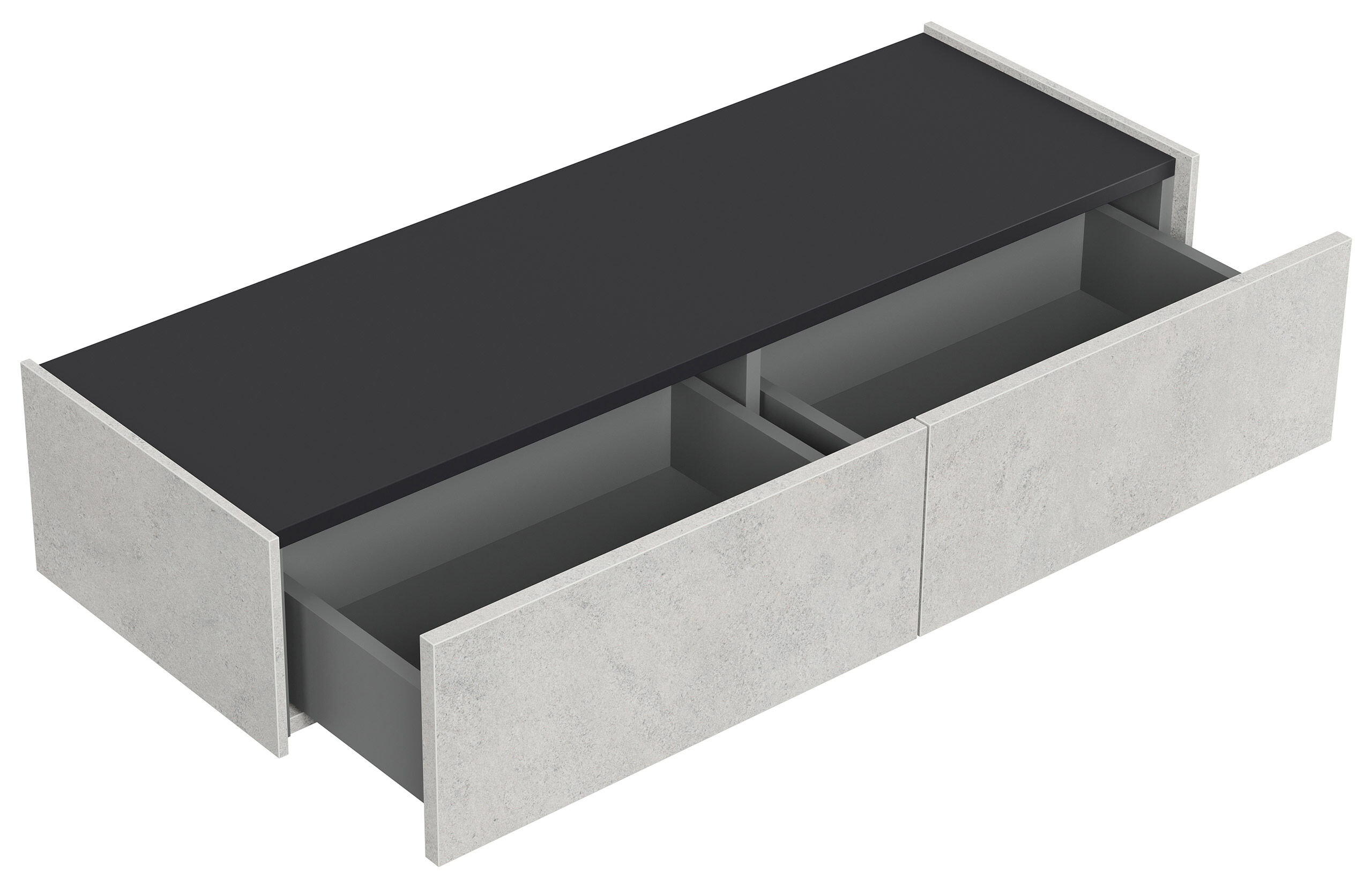 Garderobe Blu-M  3 tlg Konsole Push-to-open Spiegel Paneel 6 Paar Stein