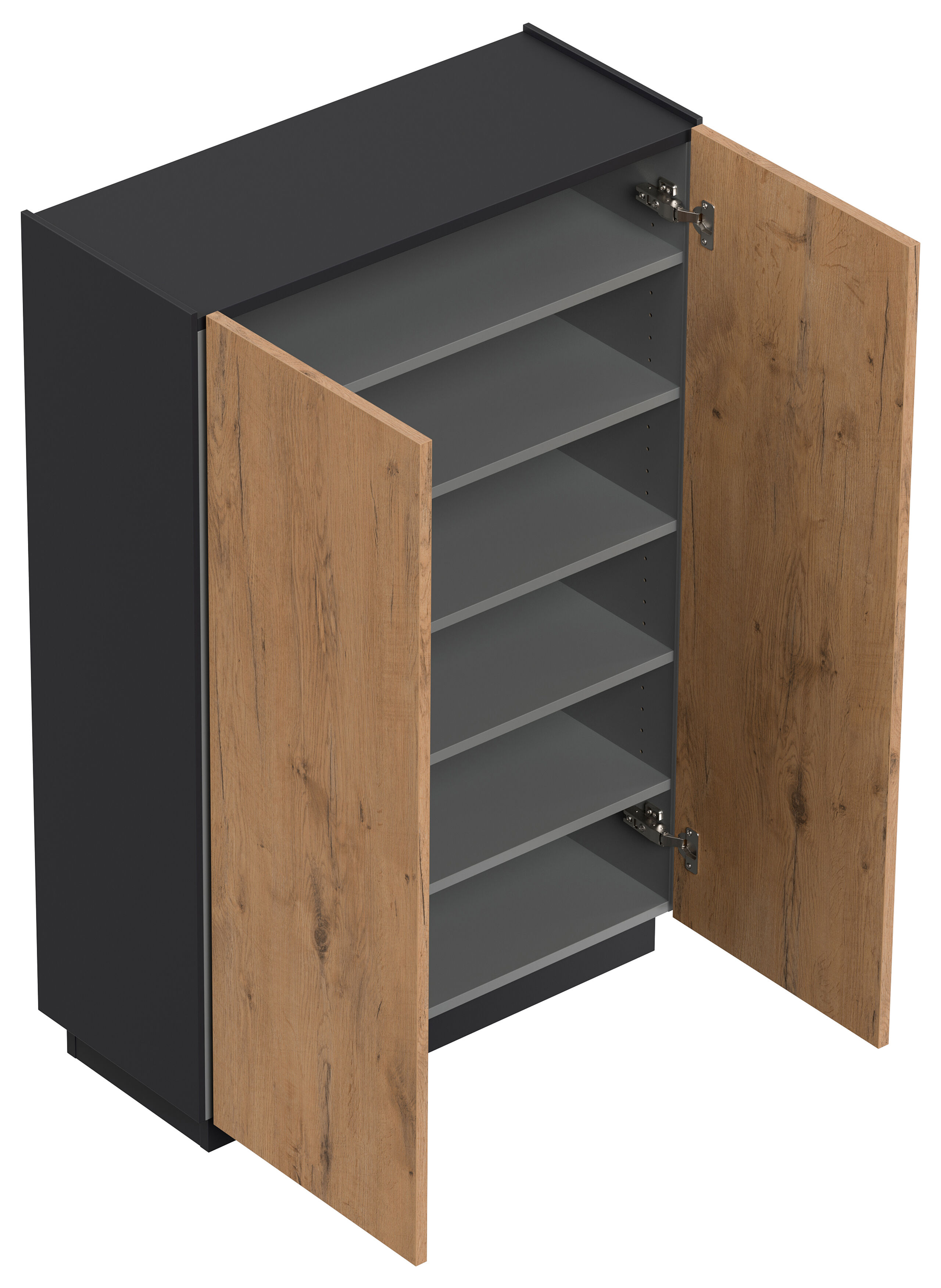 Sideboard Schuhschrank Alius-M 2 Türen Asche