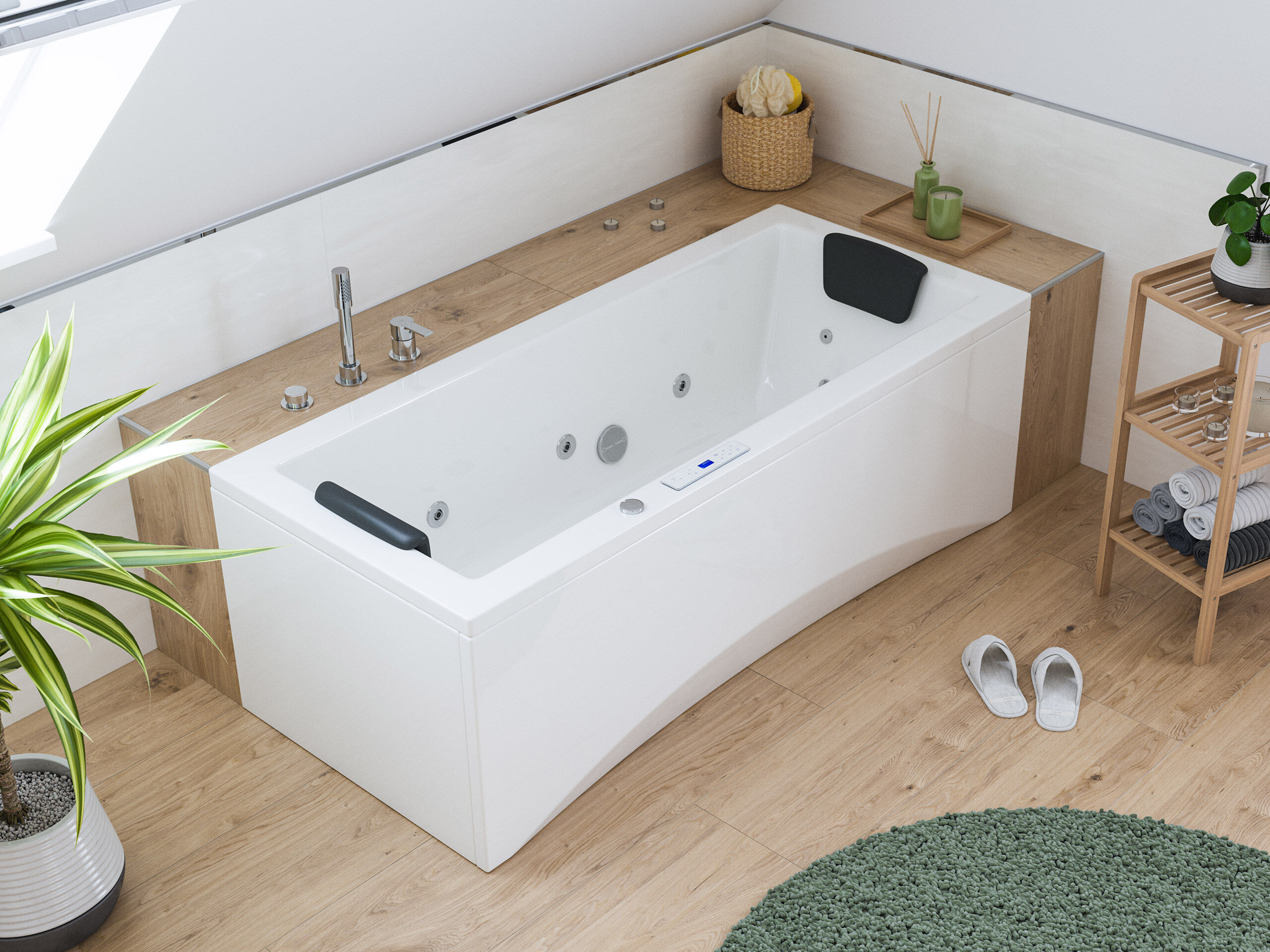 Rechteck Whirlpool Unity 170x75 Made in Germany 22 Massagedüsen ohne Armatur
