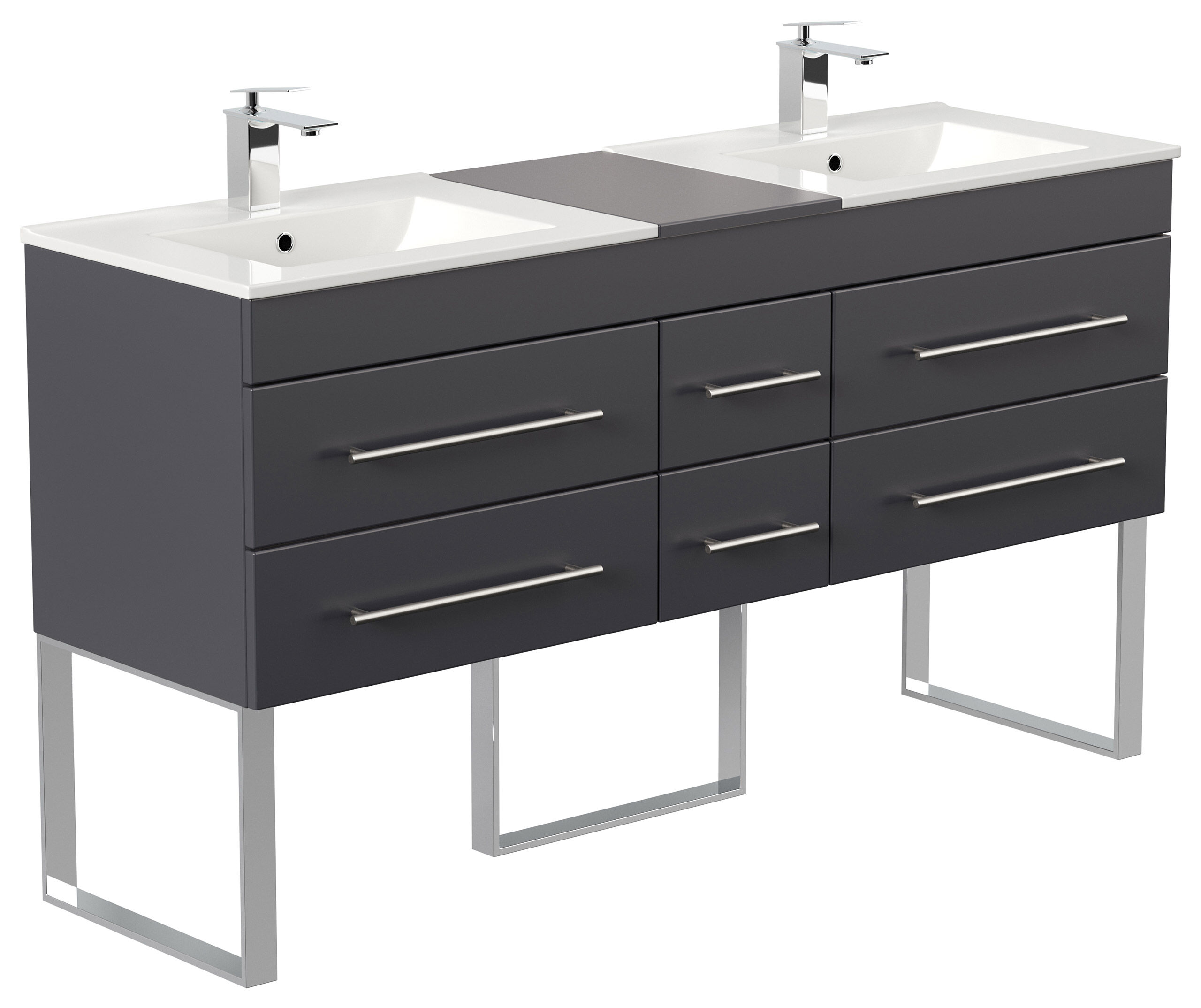 Stand Badmöbel Roma XL SoftClose weiss hochglanz