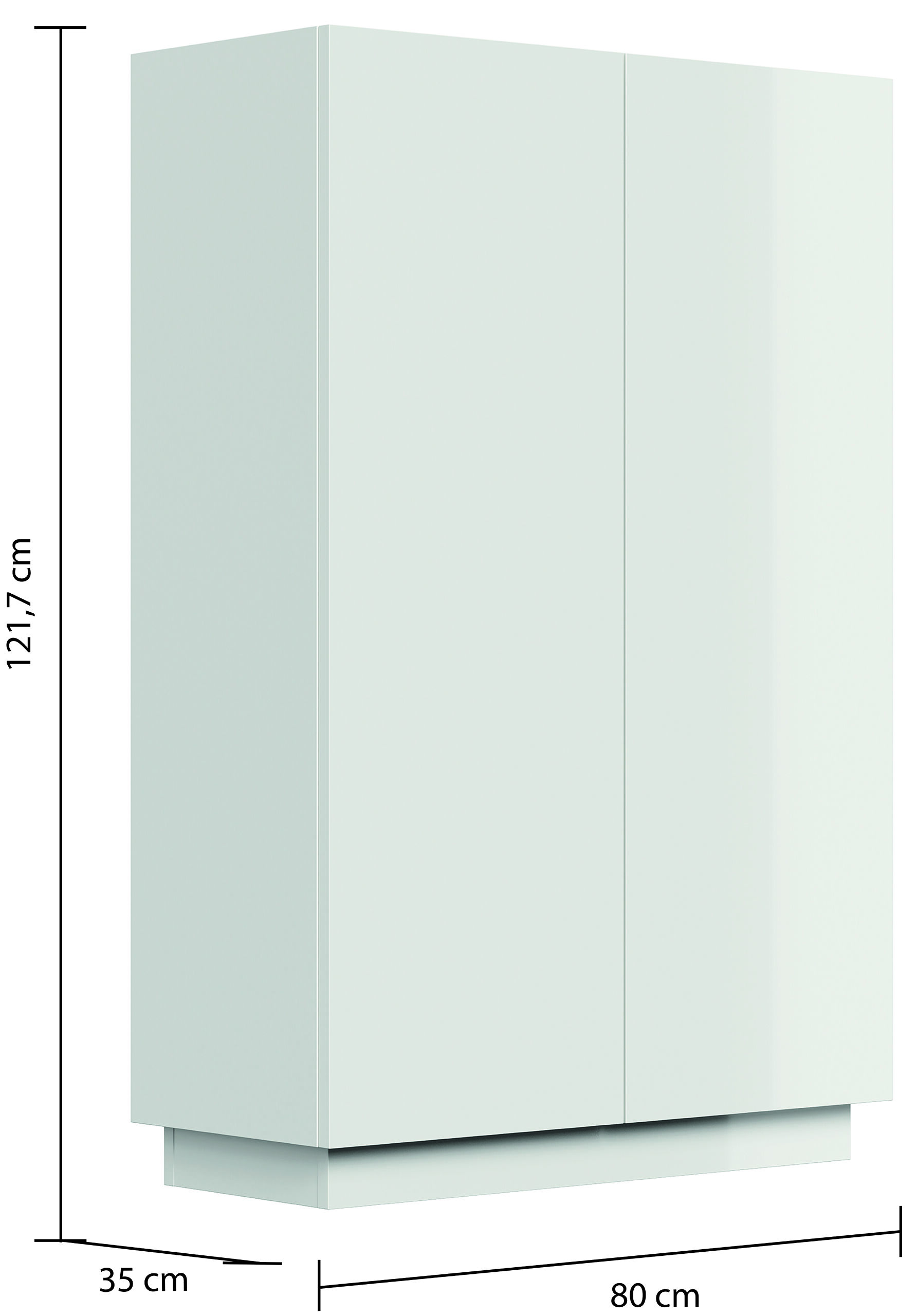 Raumwunder Sideboard Kommode Galaxy M 2 Türen Softclose flexible Böden weiß hgl