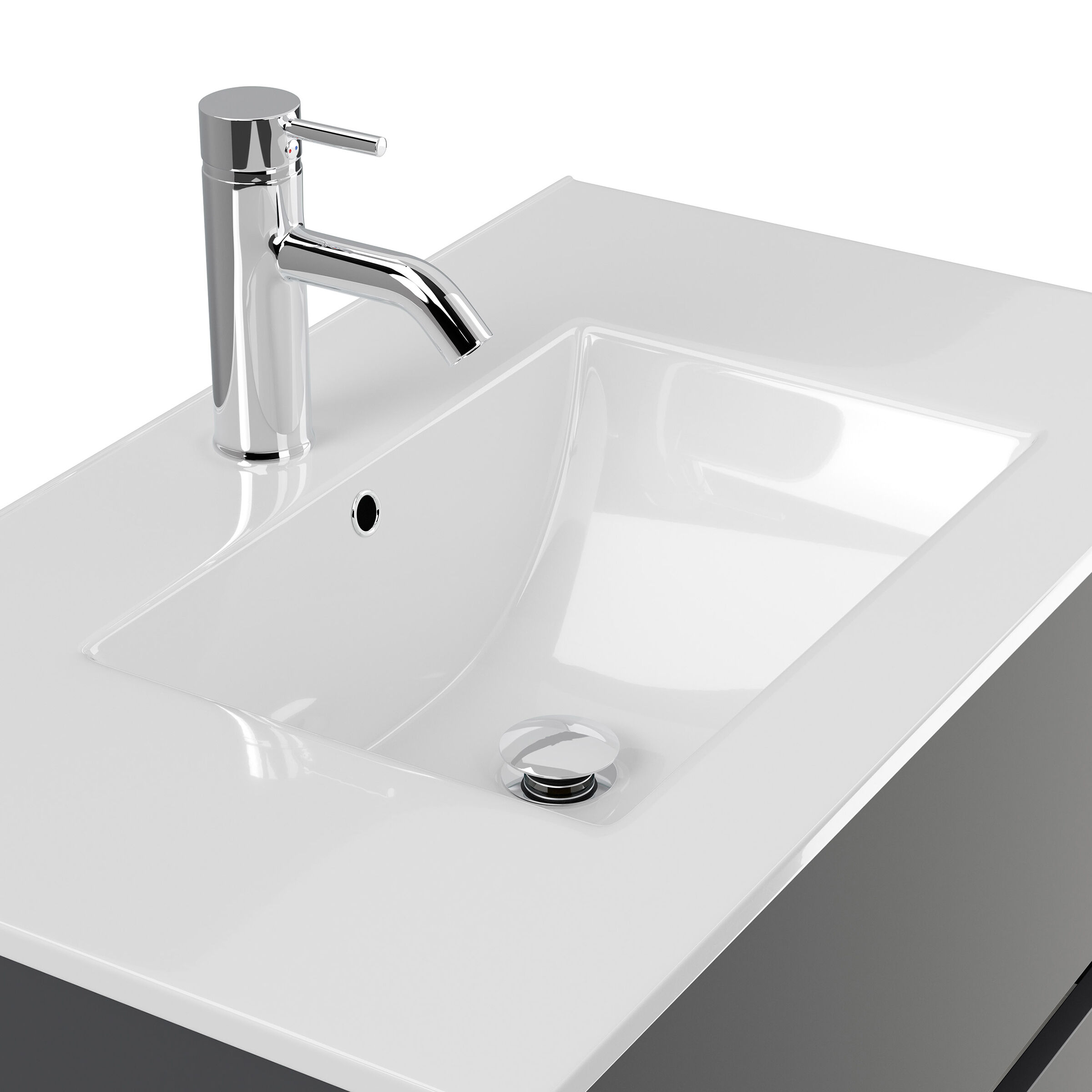 Badmöbelset Taifun 80cm 2 tlg. Waschtisch & LED Spiegel eiche gold