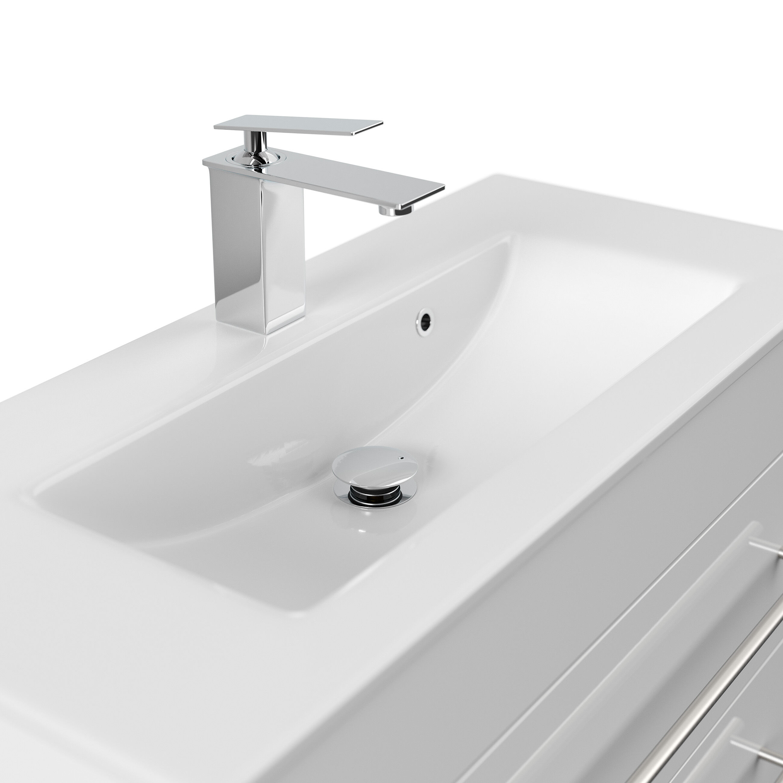 Badmöbel Mars 800 2-teilig mit LED Spiegel SlimLine eiche gold