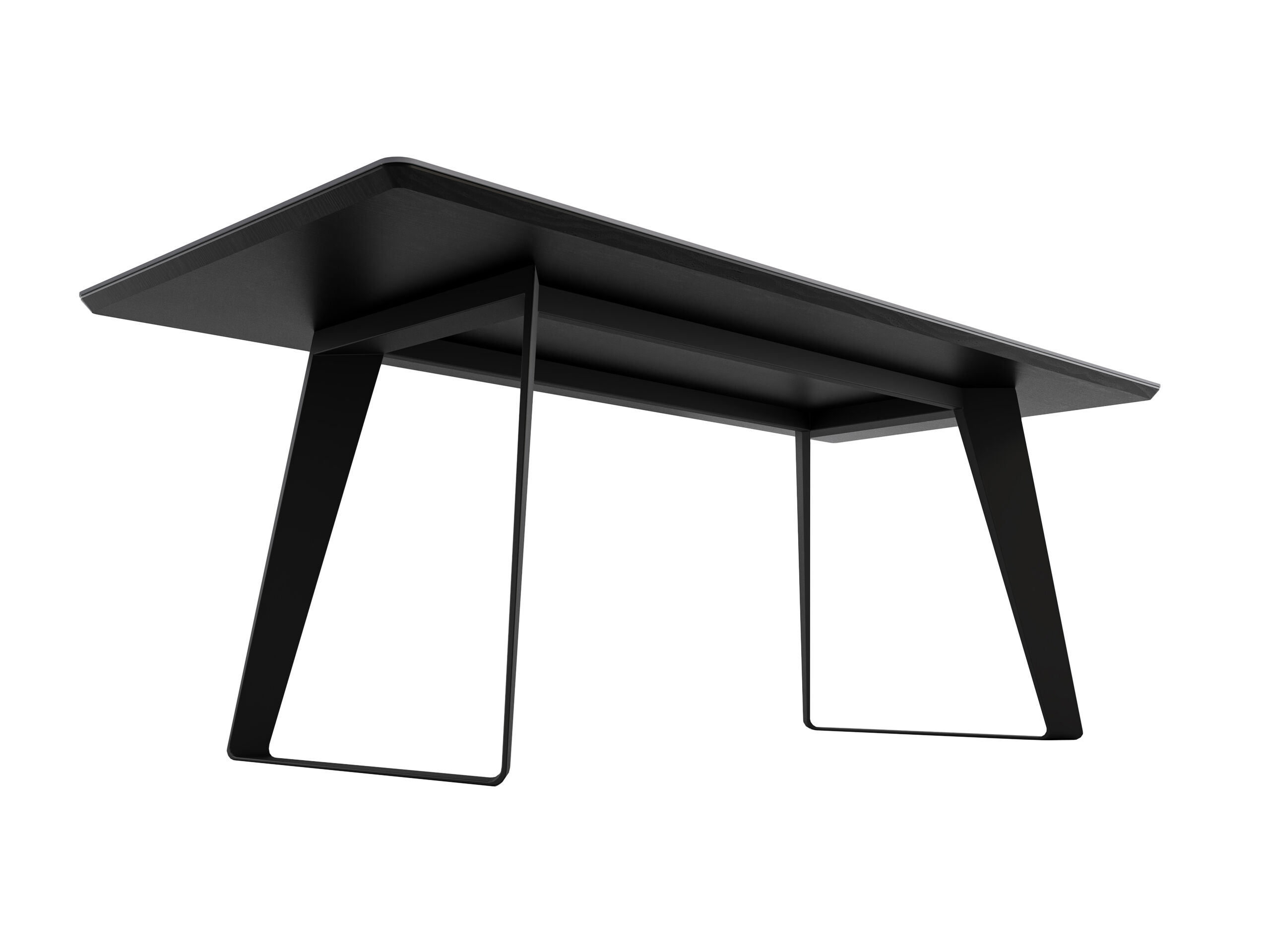 Esstisch 200x90cm graue Keramikplatte schwarze U-Form Beine