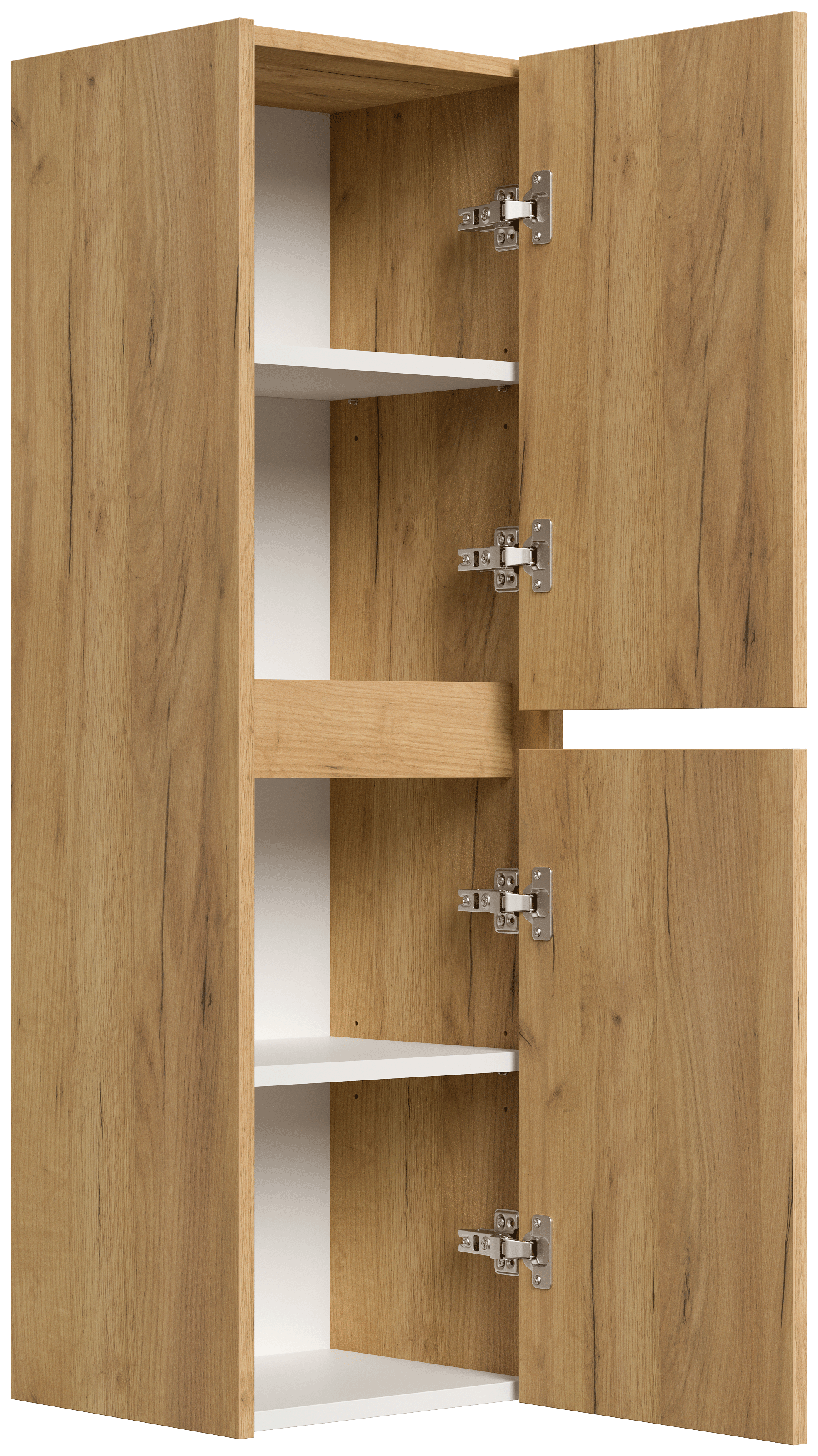 Badezimmer Hochschrank 112cm Softclose Taifun zur Wandmontage eiche gold