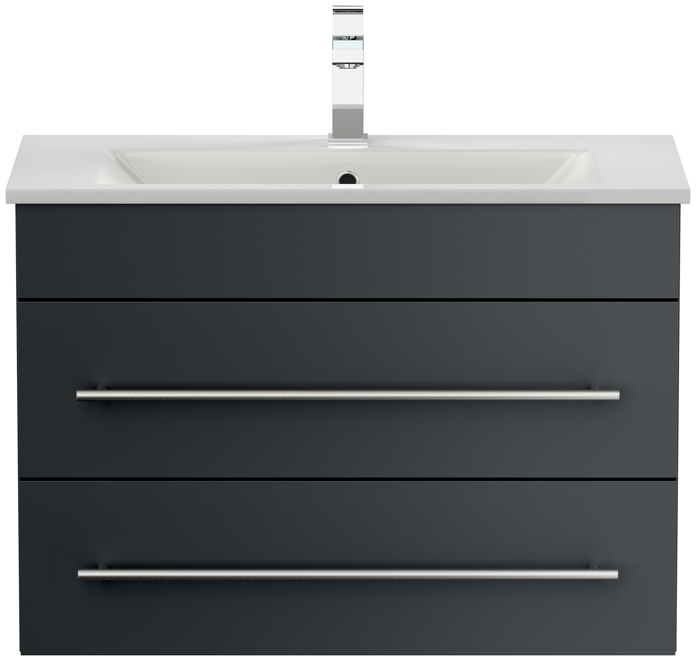 Badmöbel Mona 80x36cm mit 2 SoftClose Schubladen grafit