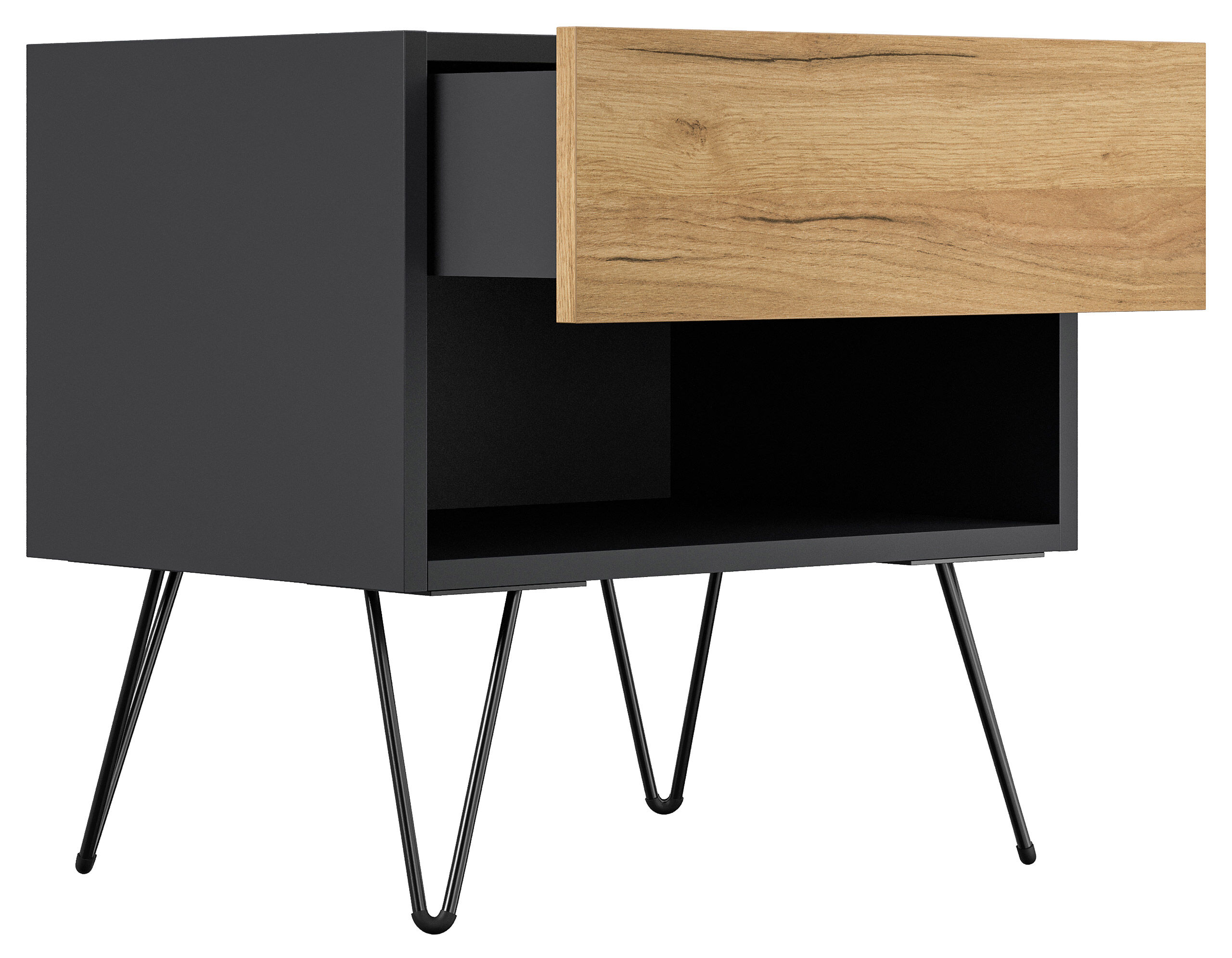 2er Set Nachttisch Dion 50cm SoftClose stehend Weiß Hgl