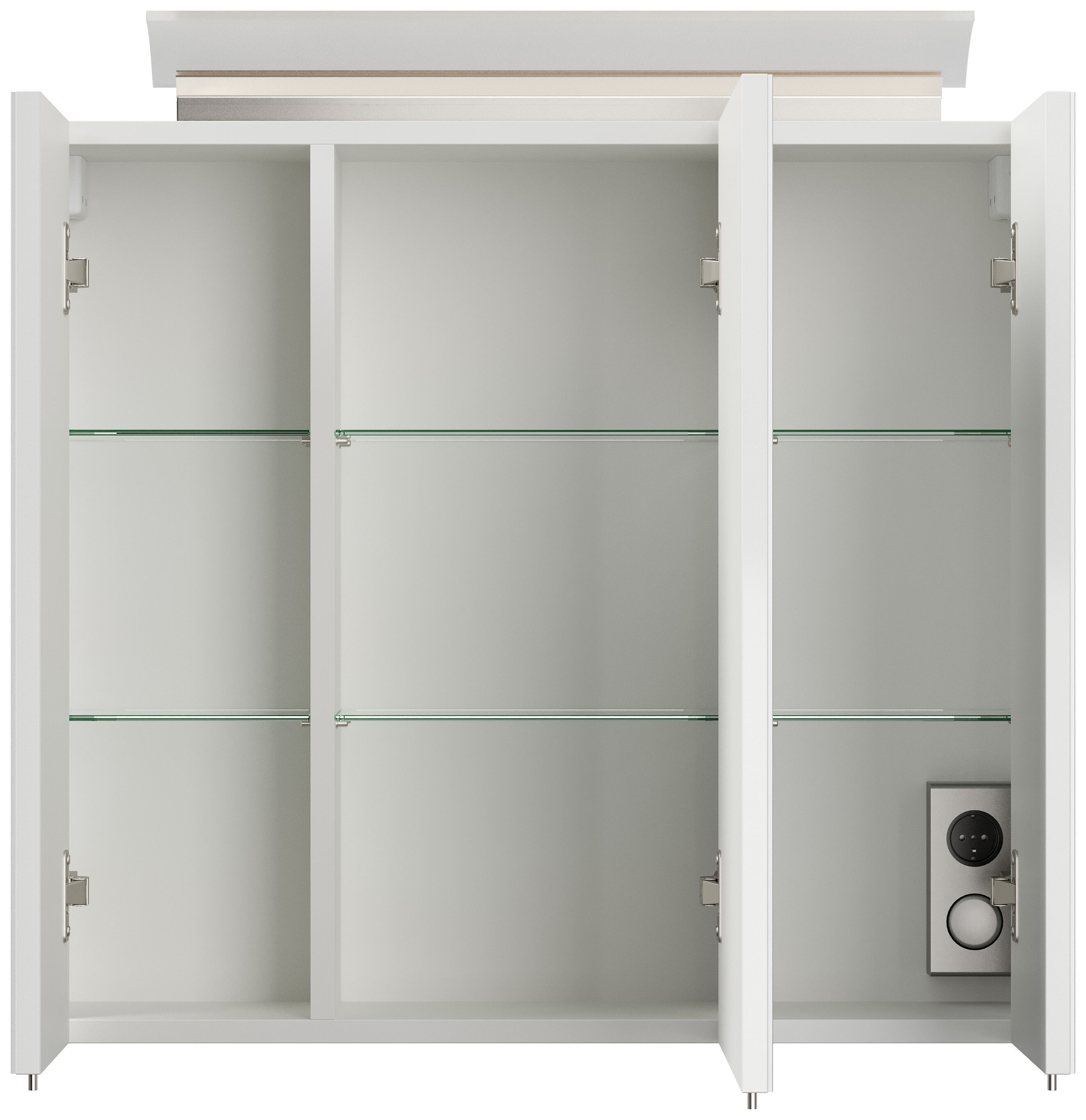 Badmöbelset Taifun 70cm 4tlg mit Spiegelschrank & 2x Seitenschrank weiß Hgl
