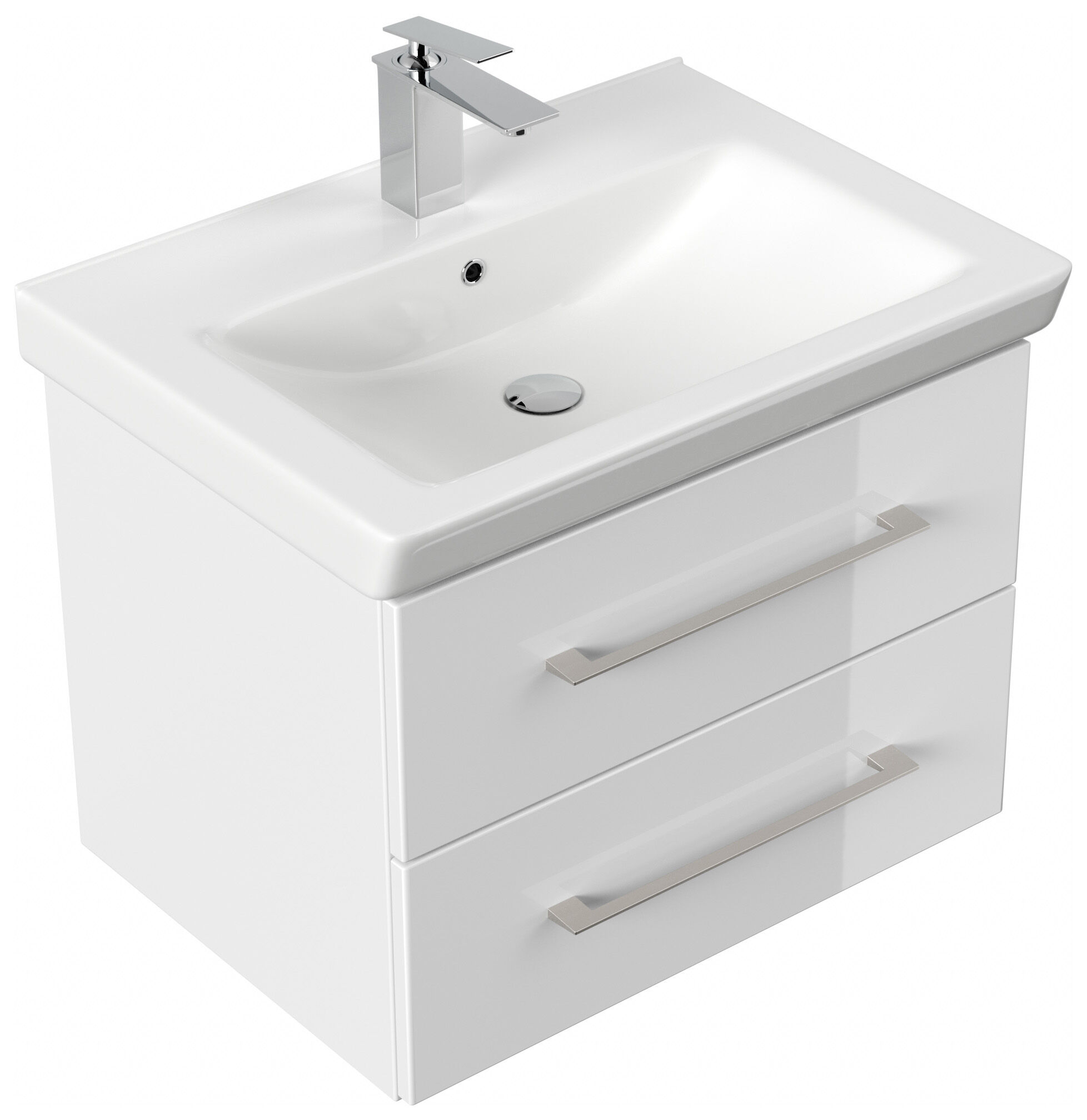 Badmöbel City  65cm mit V&B Subway 2.0 Waschbecken SoftClose eiche hell