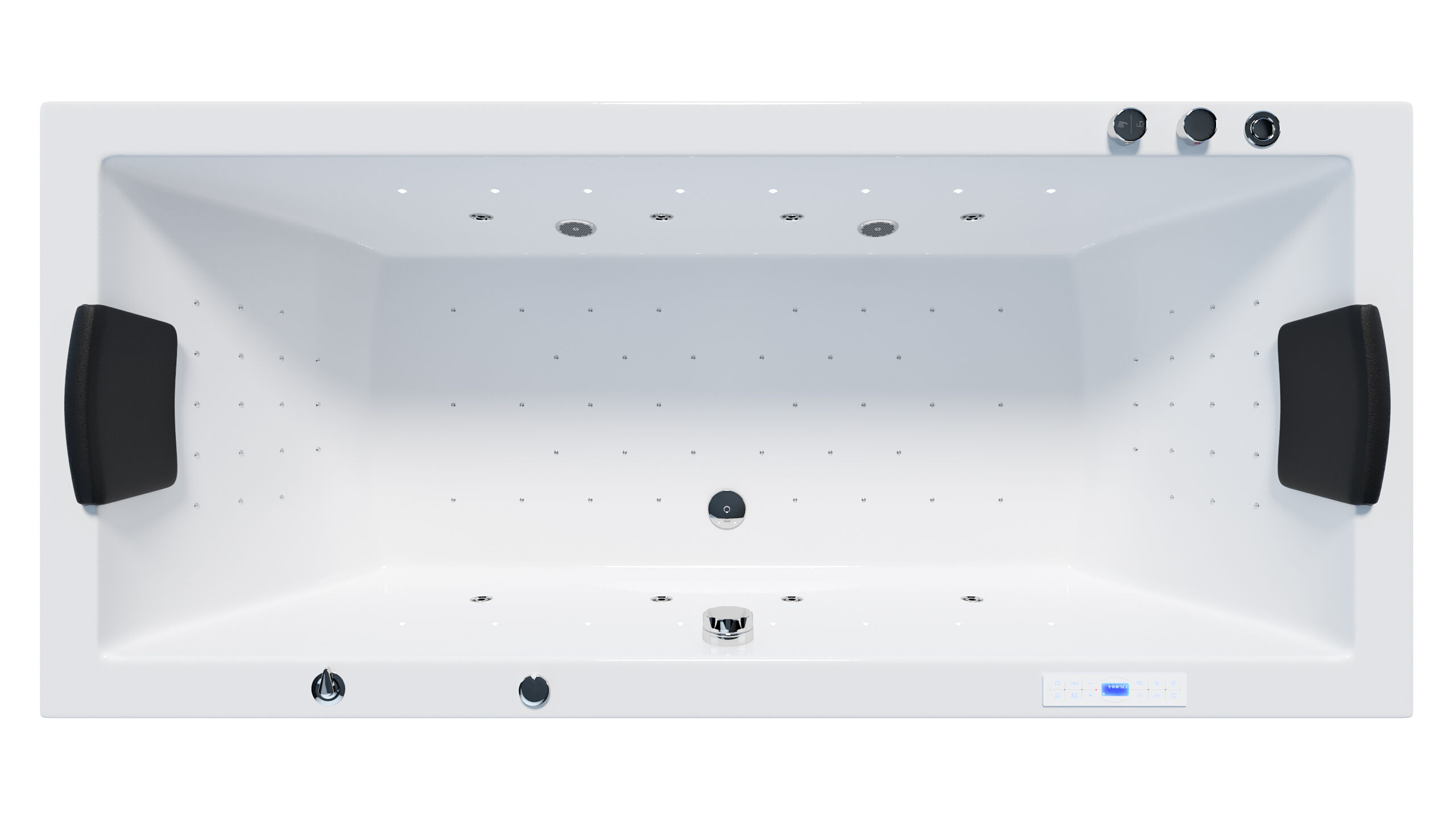 Deluxe Whirlpool Omega Ultra 190x90 Made in Germany 80 Düsen & LED mit Armatur