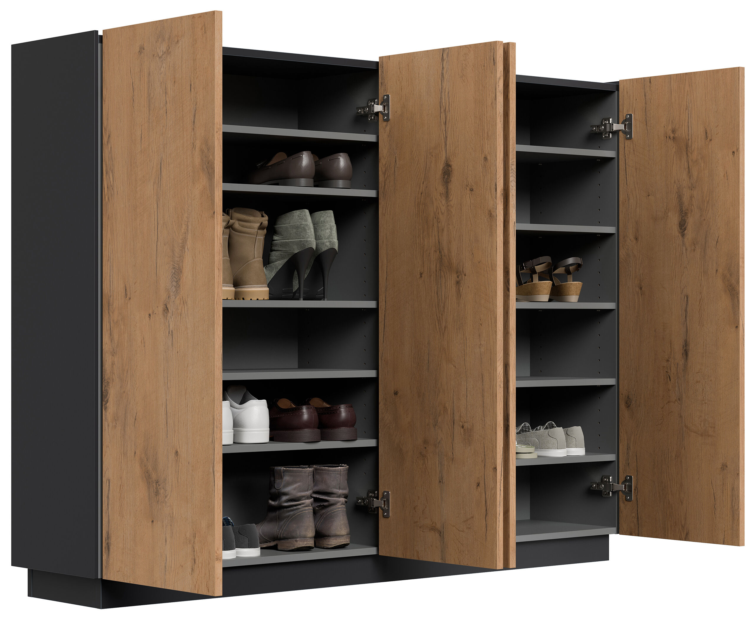 Sideboard Schuhschrank Alius-XL 4 Türen Oak 