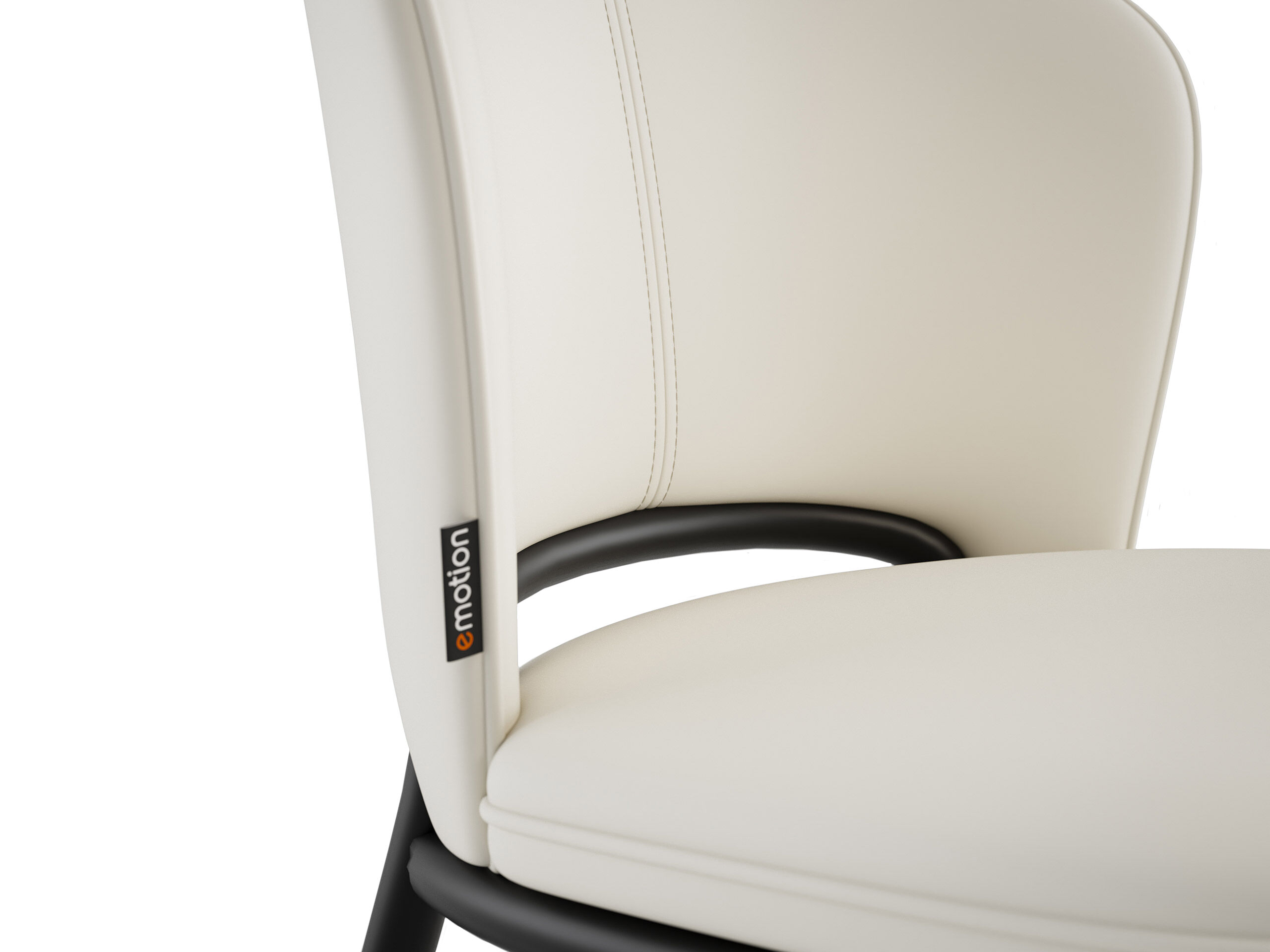 4er Set Esszimmerstuhl Design Küchenstuhl Dean Kunstleder creme Metallbeine