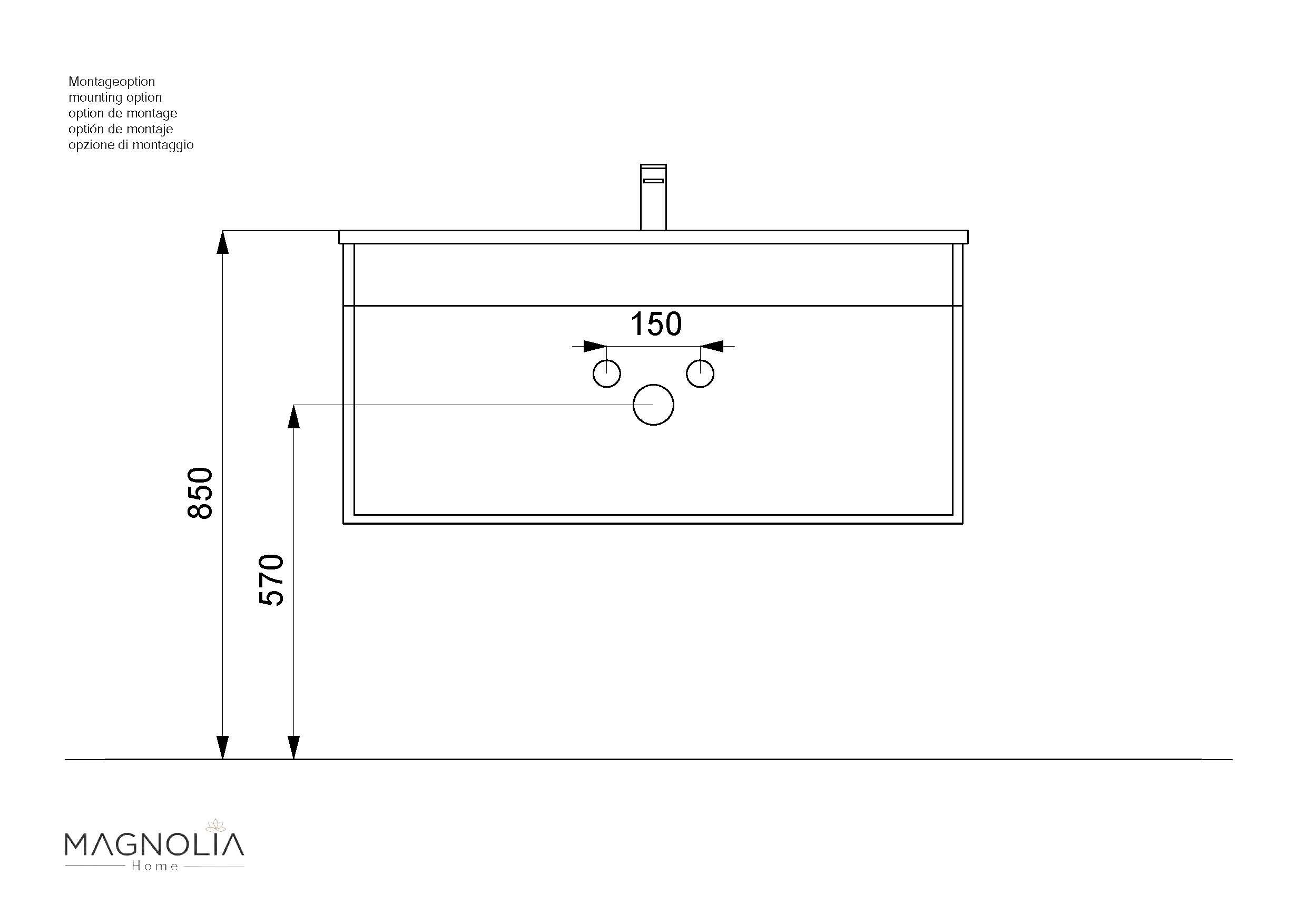 Badmöbel-Set SANTINI 100 (2-teilig) Front weiß hochglanz