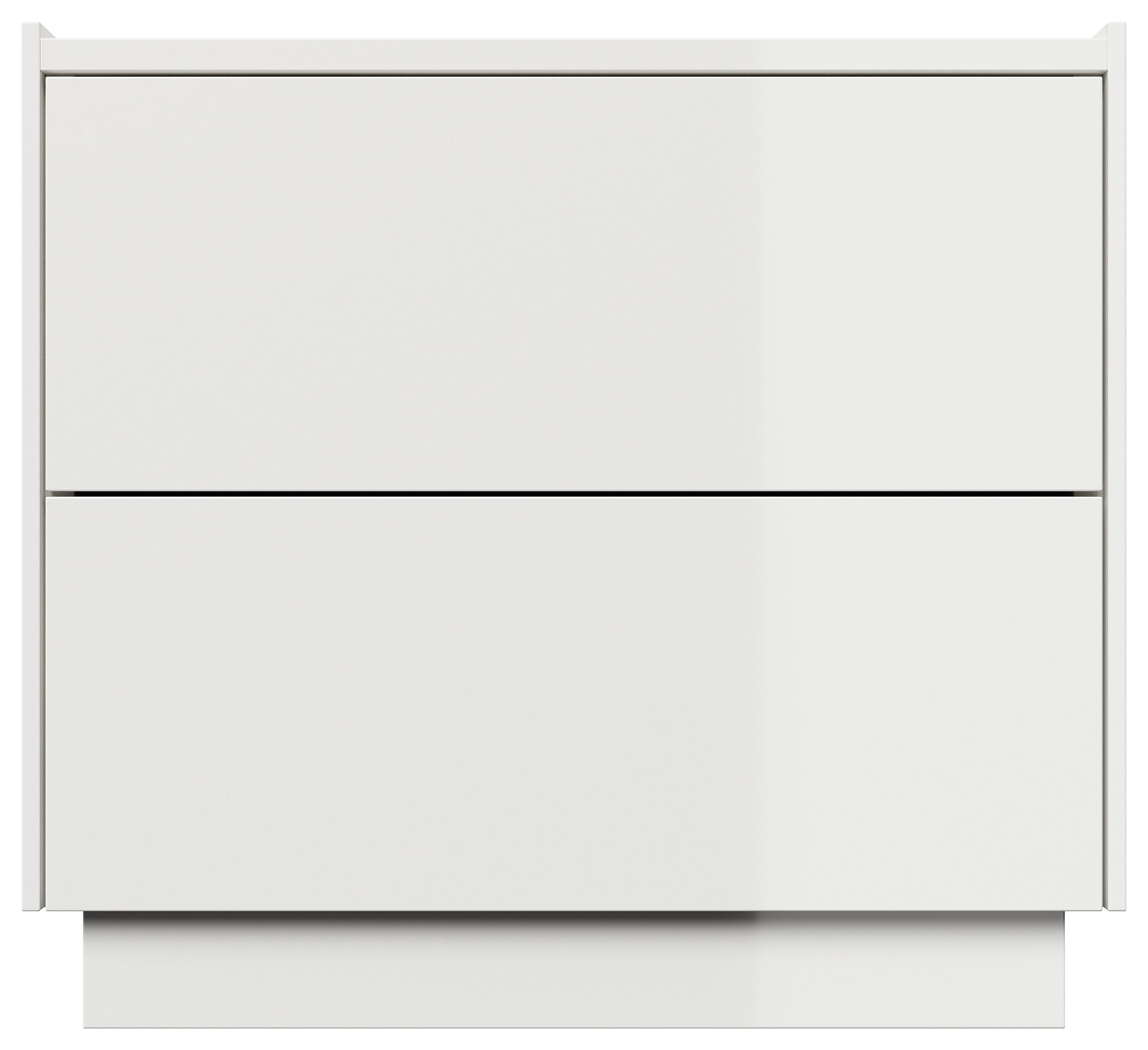 Design Nachttisch Kommode Concepto L 60cm, 2 Pushauszüge lackiert Weiß Hgl