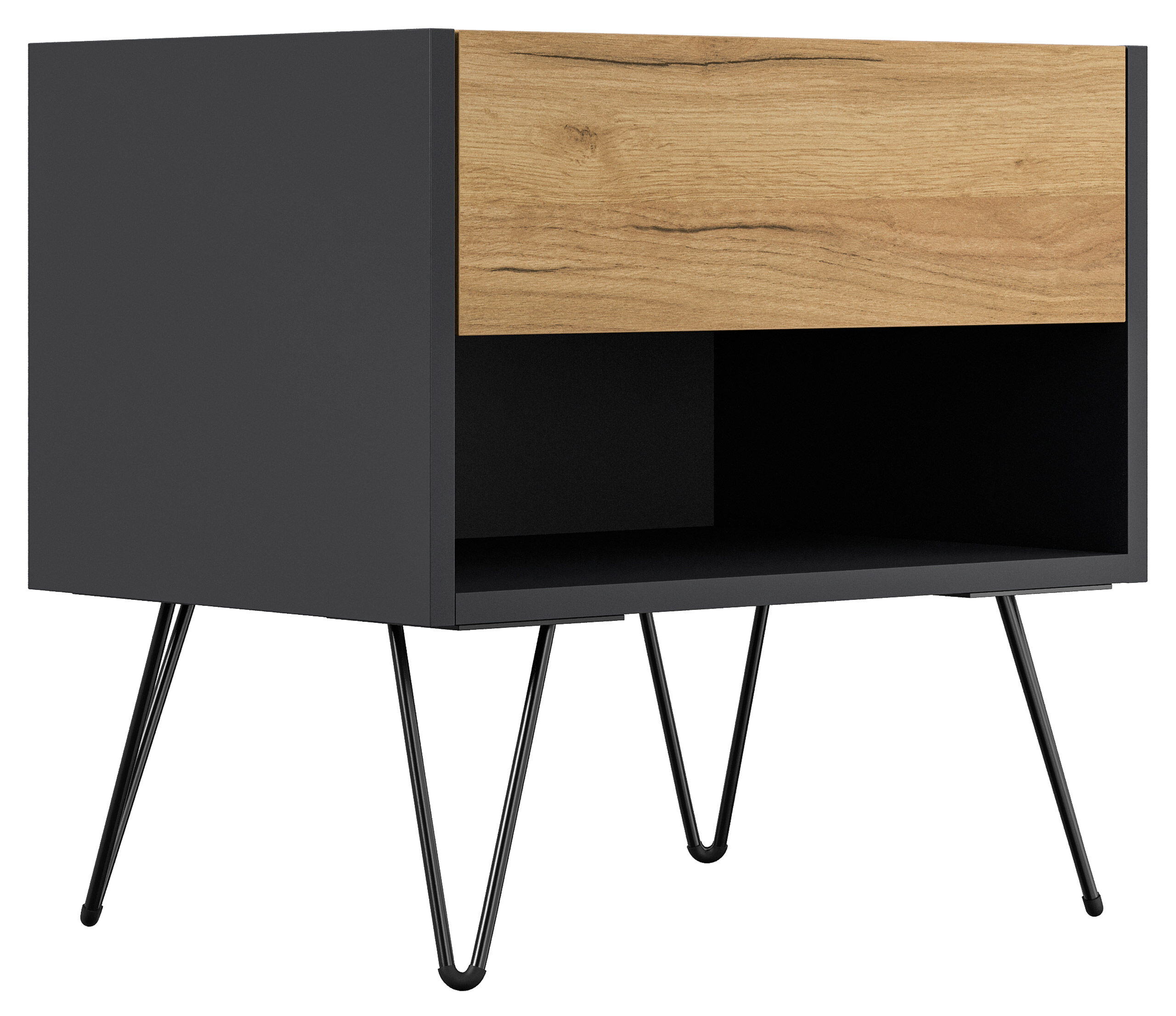 2er Set Nachttisch Dion 50cm SoftClose stehend Weiß Hgl