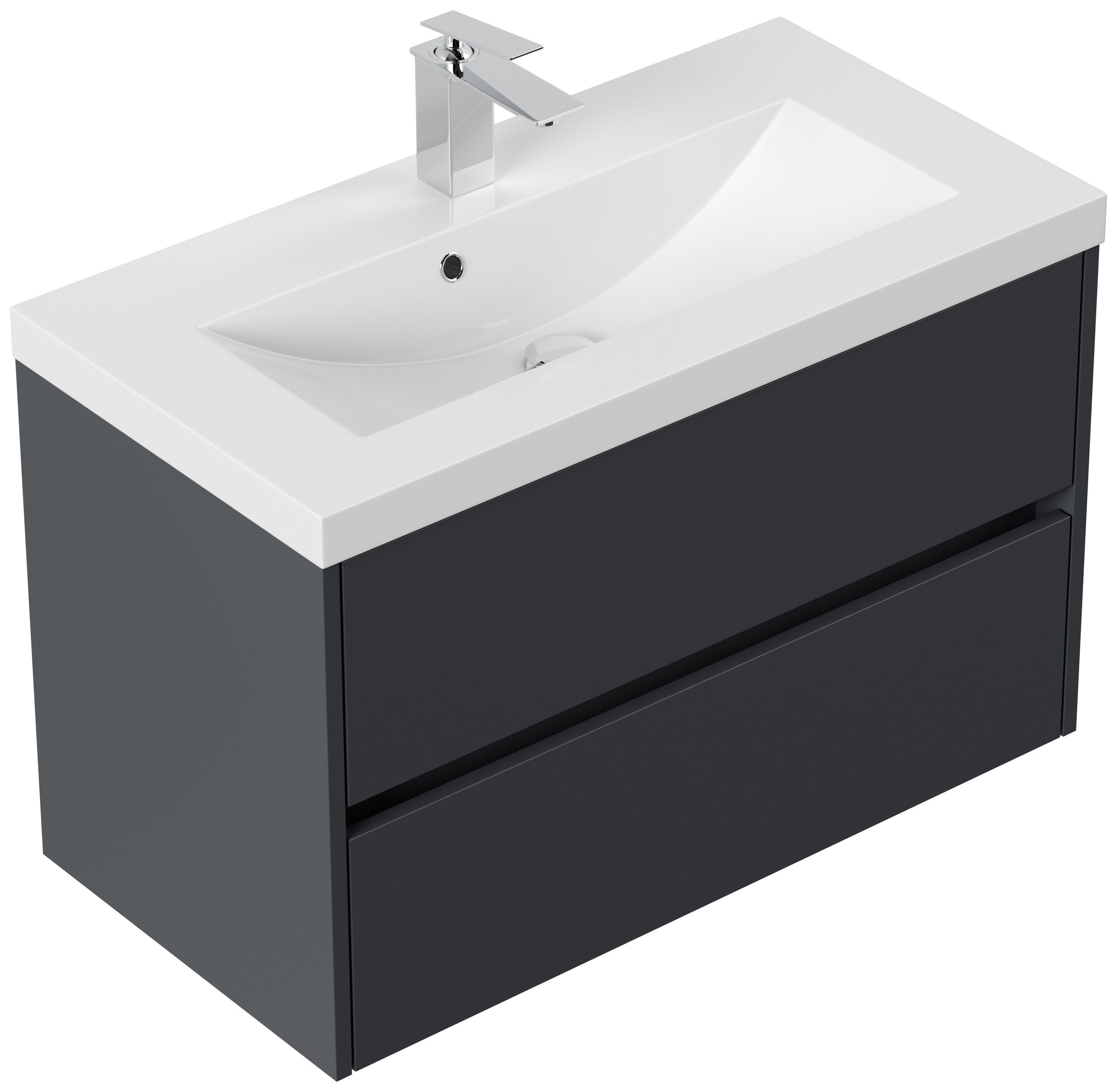 Badmöbel Melora & Waschtisch 80cm 2 Greifraum SoftClose Auszüge eiche gold