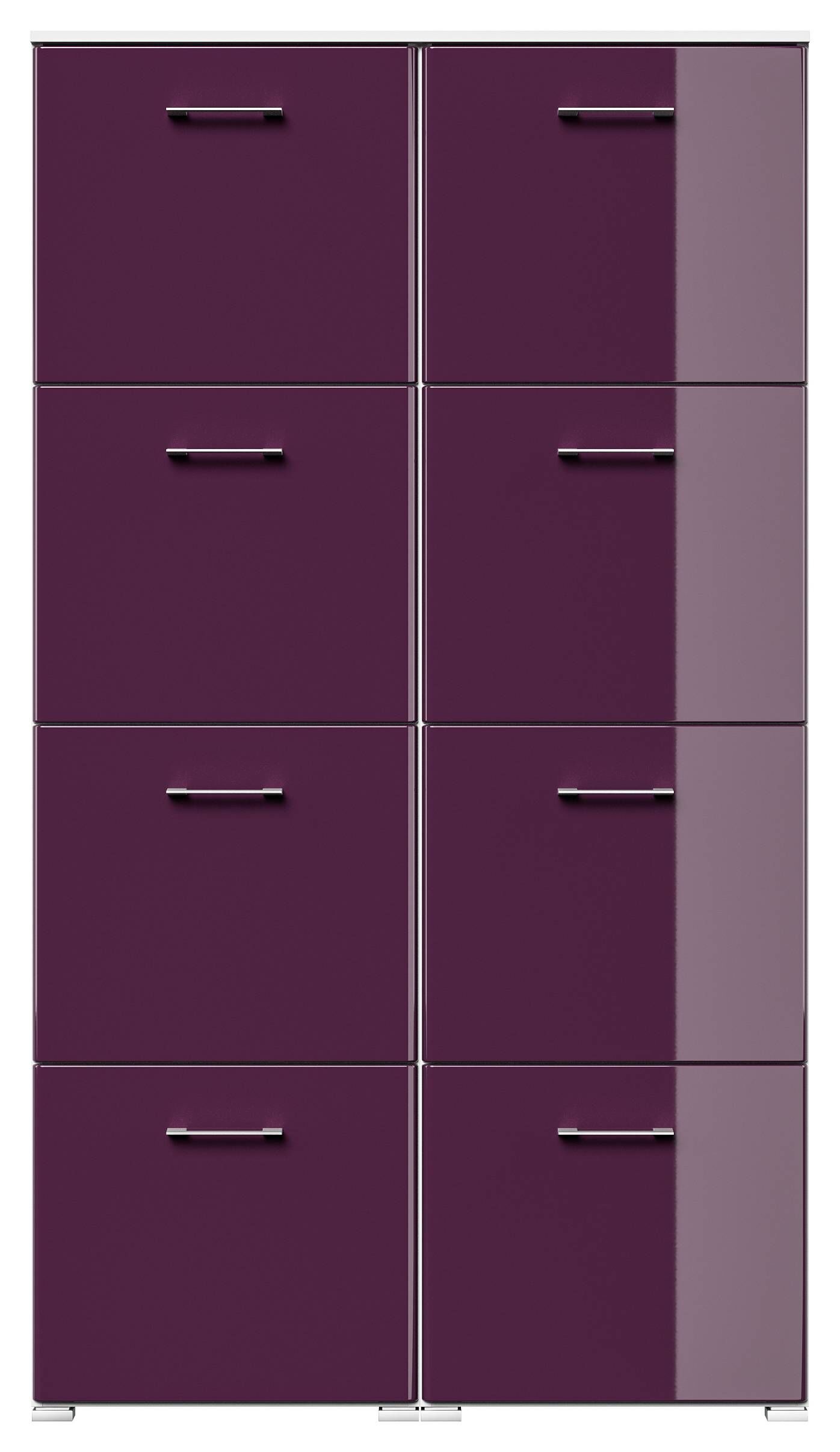 Schuhschrank Emotion 8 Klappen 32 Paar 105x187 cm Weiss-Brombeer