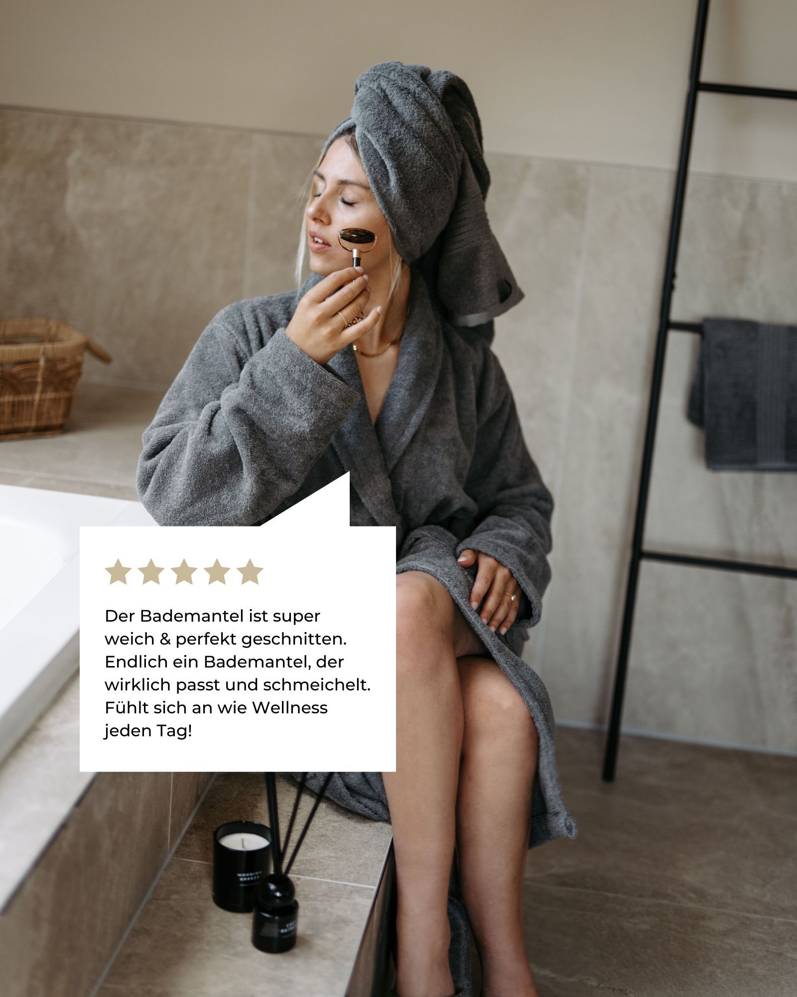 Bademantel ELA XXL 100% Baumwolle Dark Grey