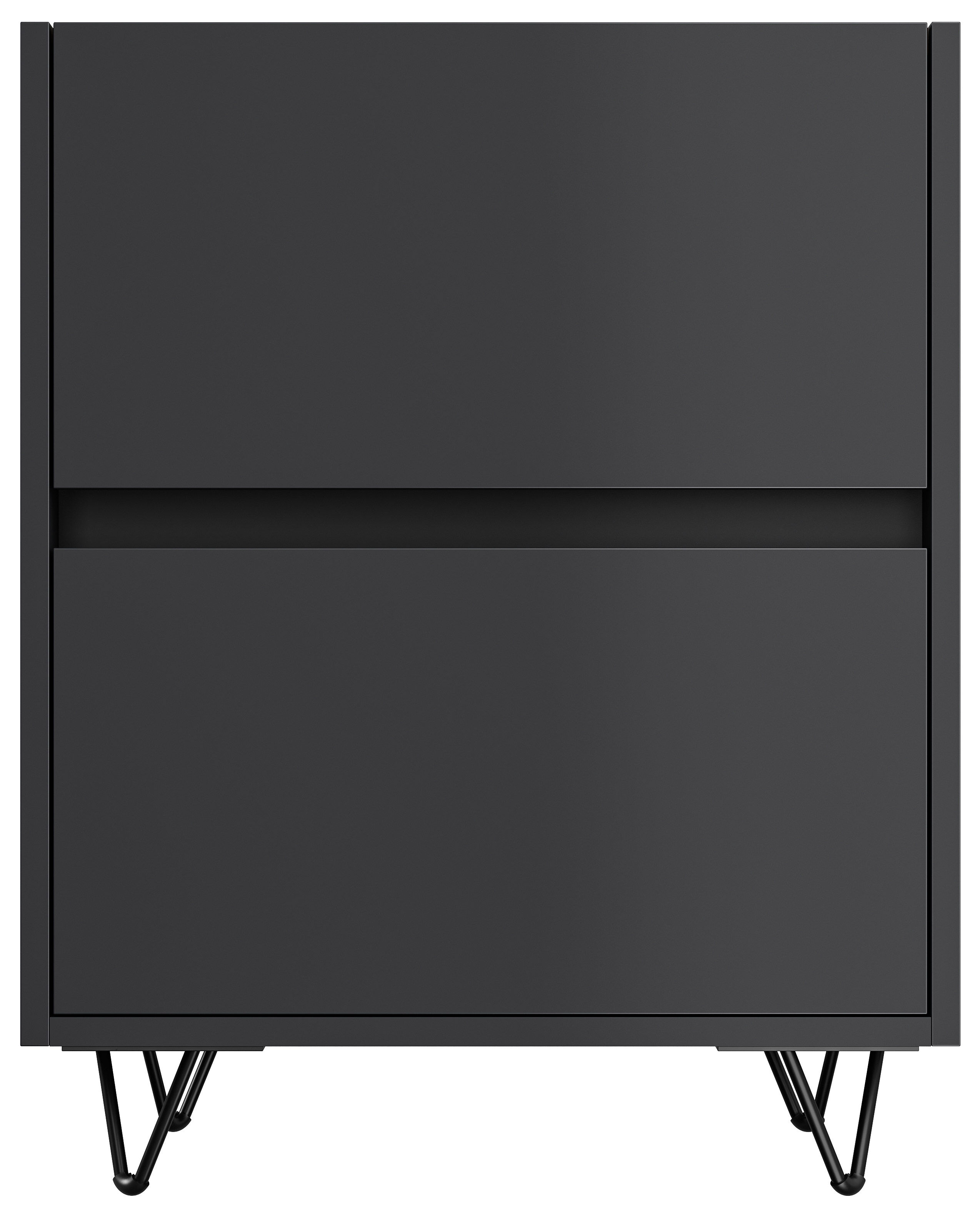 Nachttisch Yako 50cm 2 SoftClose stehend Weiß & Eiche Front