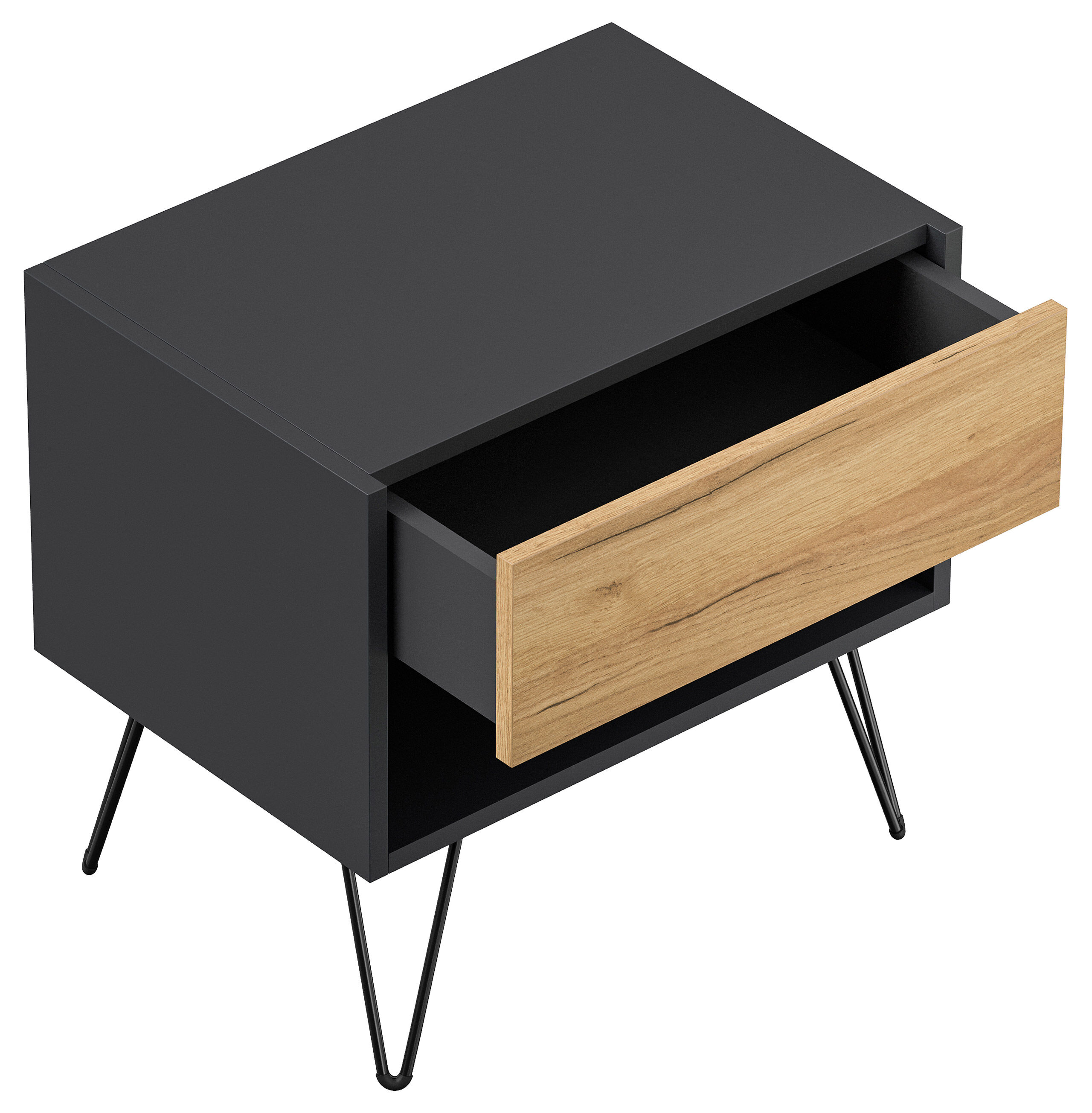 2er Set Nachttisch Dion 50cm SoftClose stehend Weiß Hgl