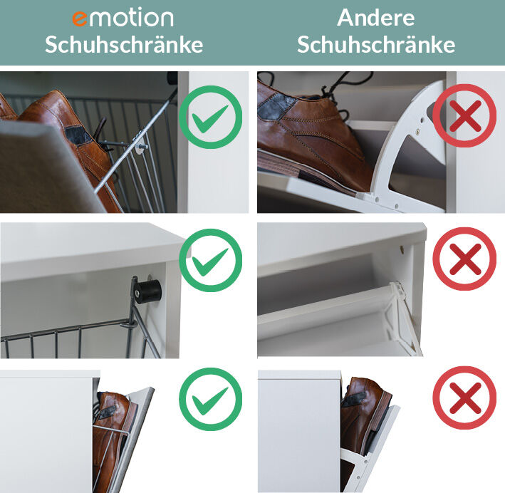 Schuhschrank Emotion 8 Klappen 32 Paar 105x187 cm Weiss-Brombeer