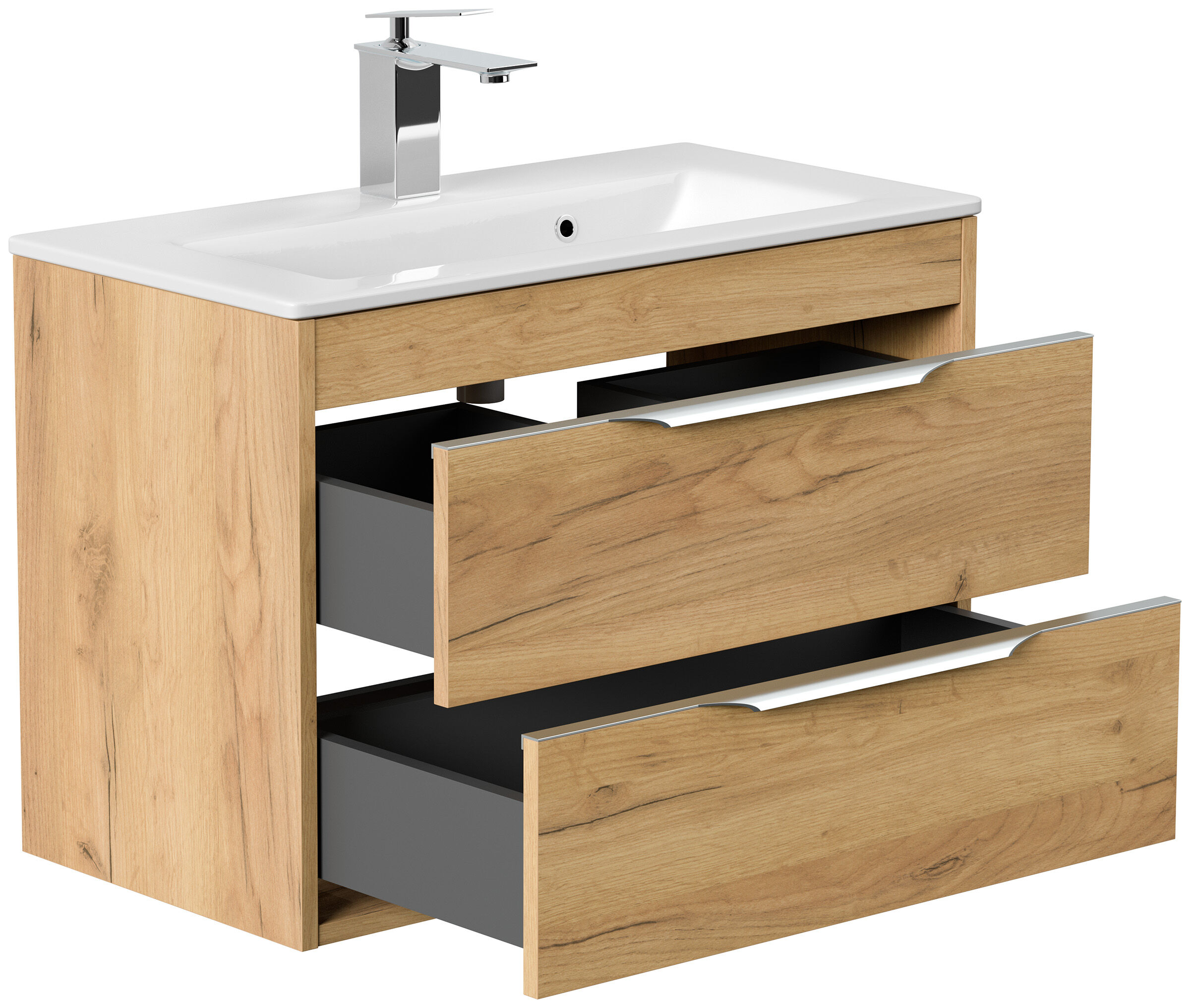 Badmöbel Elements 80 Slimline SoftClose eiche gold