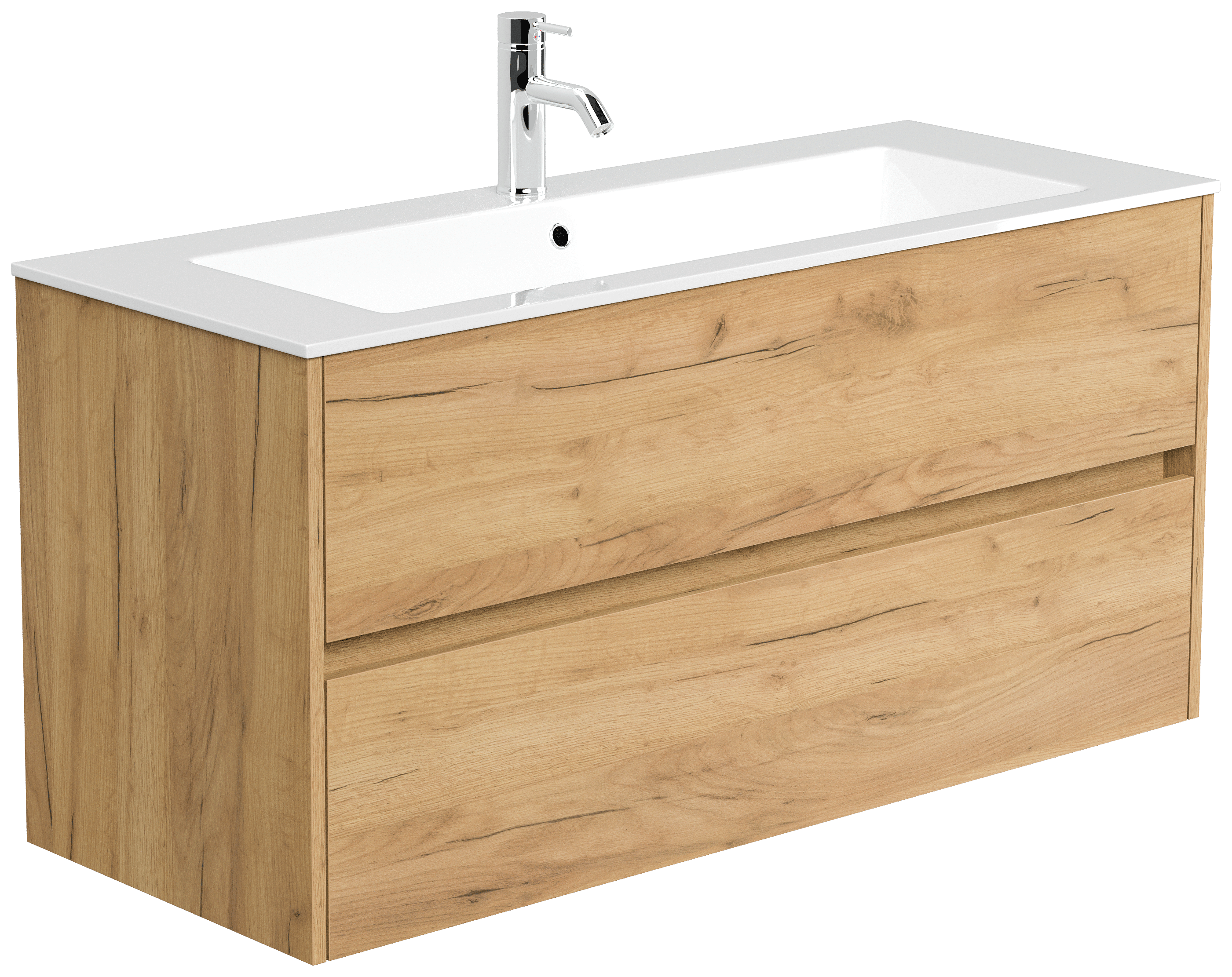 Badmöbel Taifun mit Waschtisch 120 cm 2 Greifraum SoftClose Auszüge eiche gold
